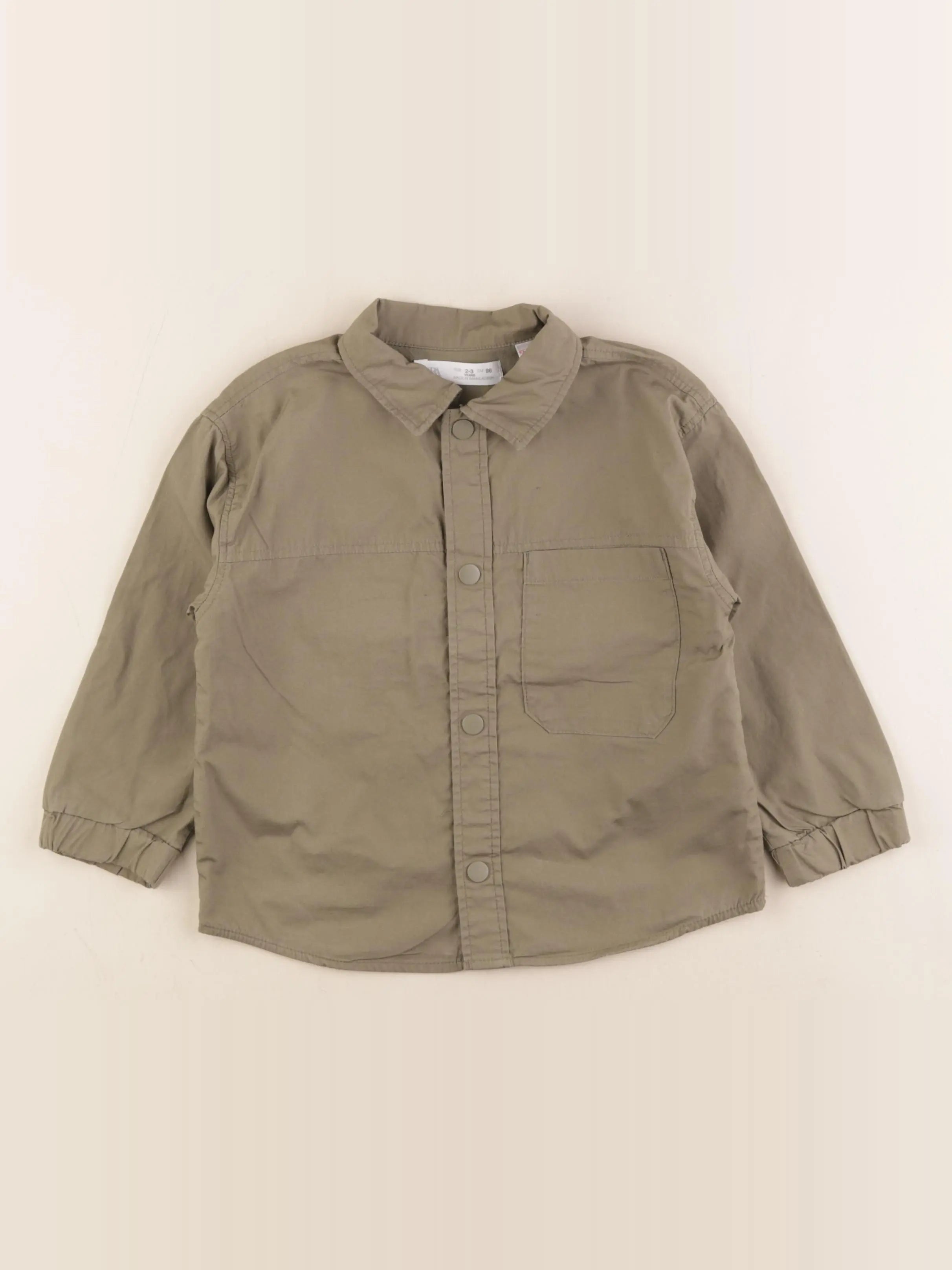 Zara - chemise imprimé au dos vert - 2/3 ans