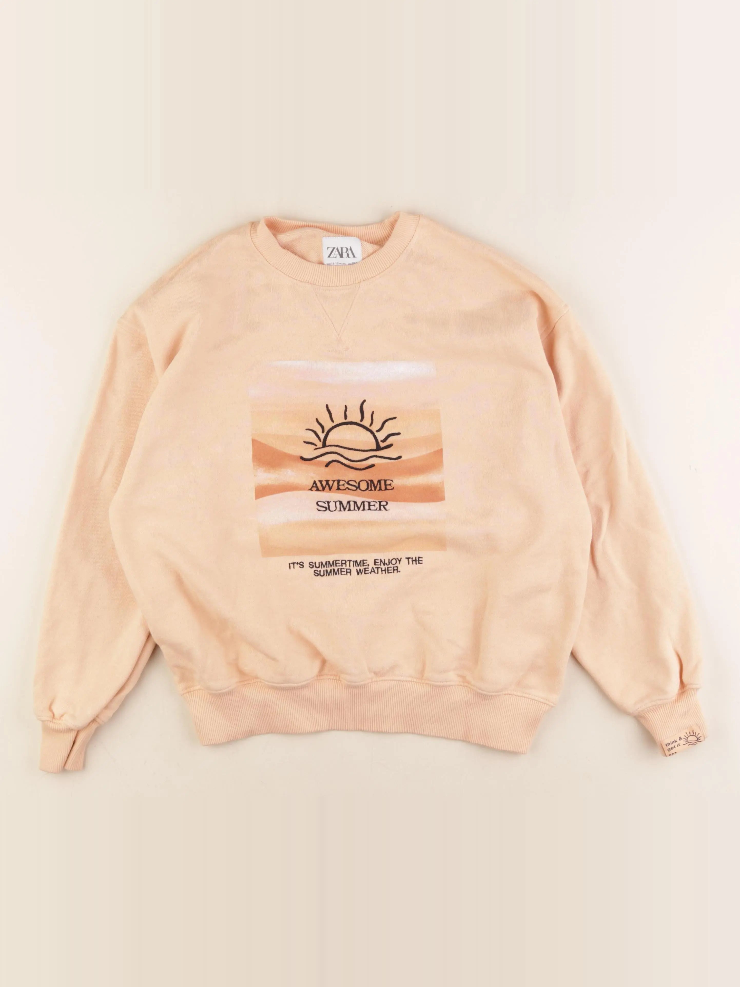 Zara - sweat orange - 11/12 ans
