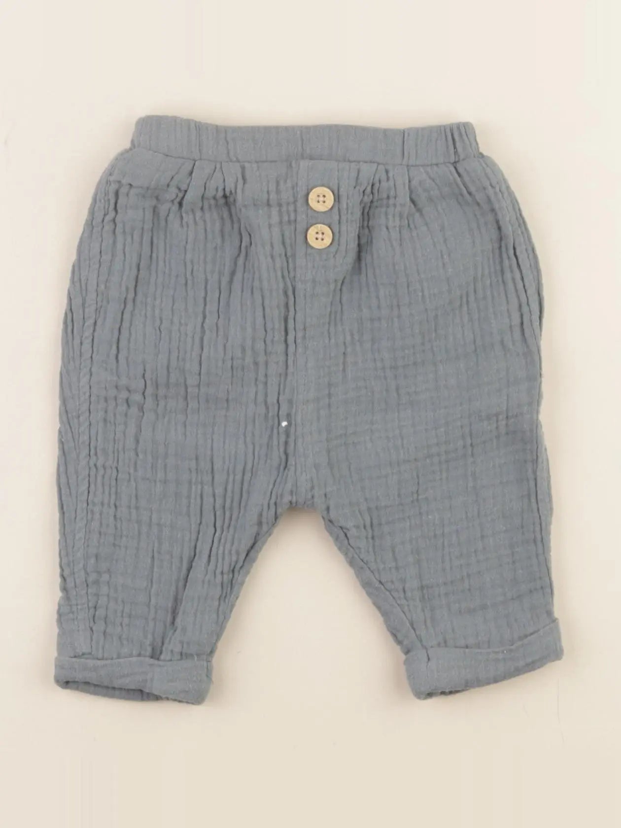 Vertbaudet - pantalon bleu - 6 mois