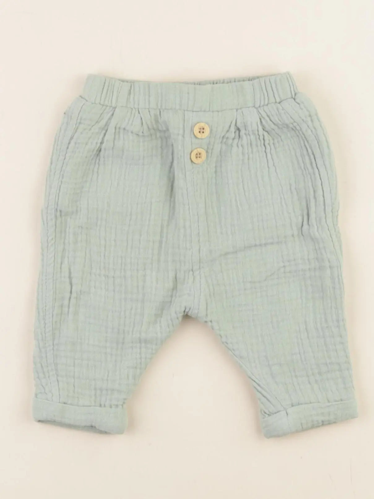 Vertbaudet - pantalon vert - 6 mois