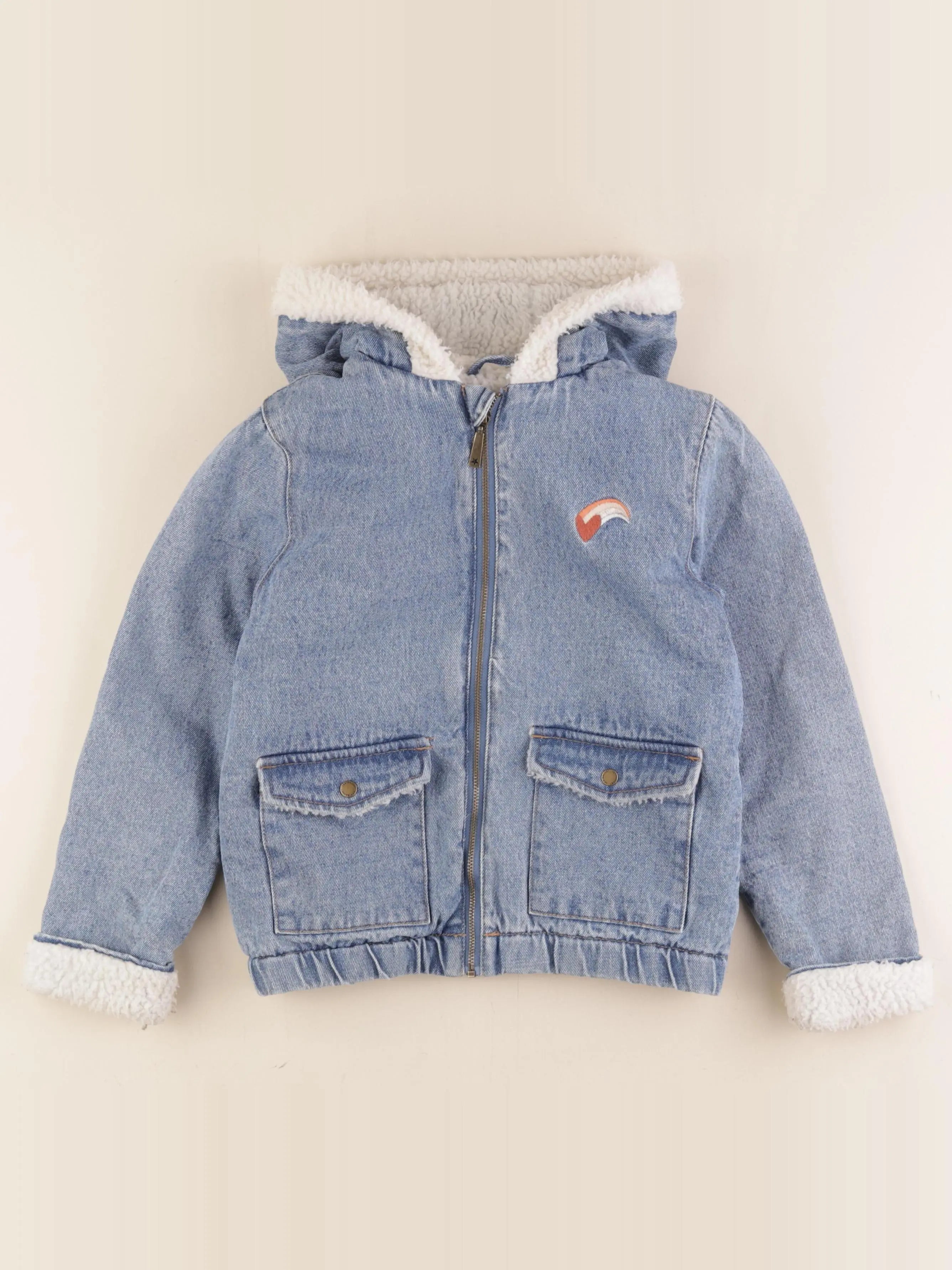 Vertbaudet - veste doublé bleu - 8 ans