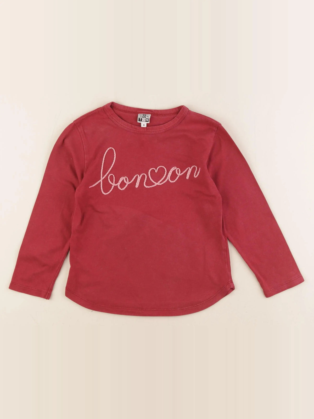 Bonton - tee-shirt rouge - 4 ans