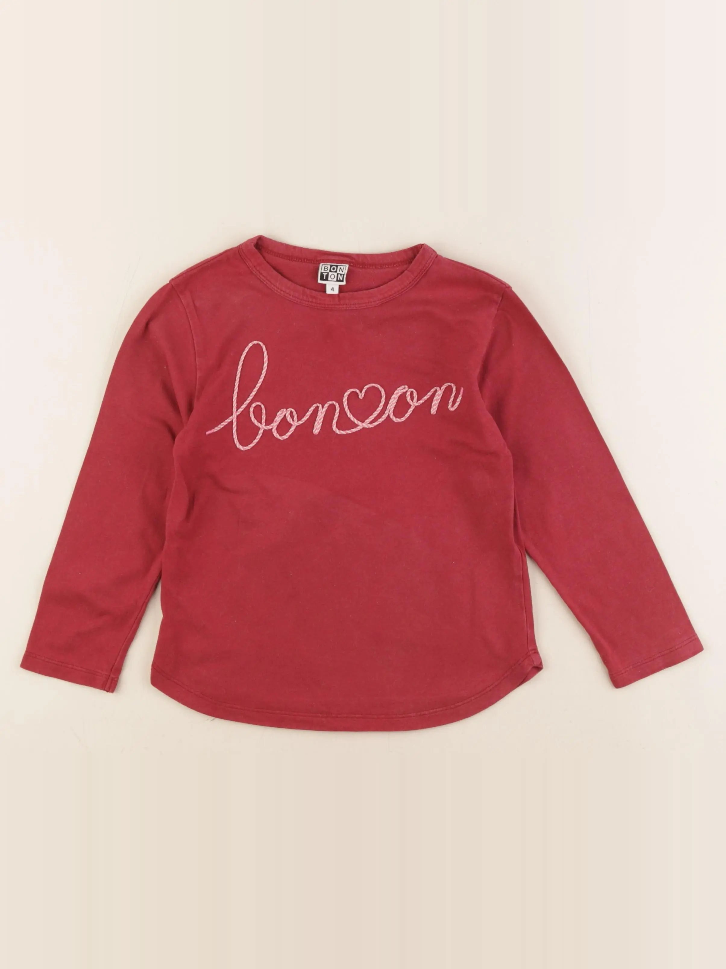 Bonton - tee-shirt rouge - 4 ans