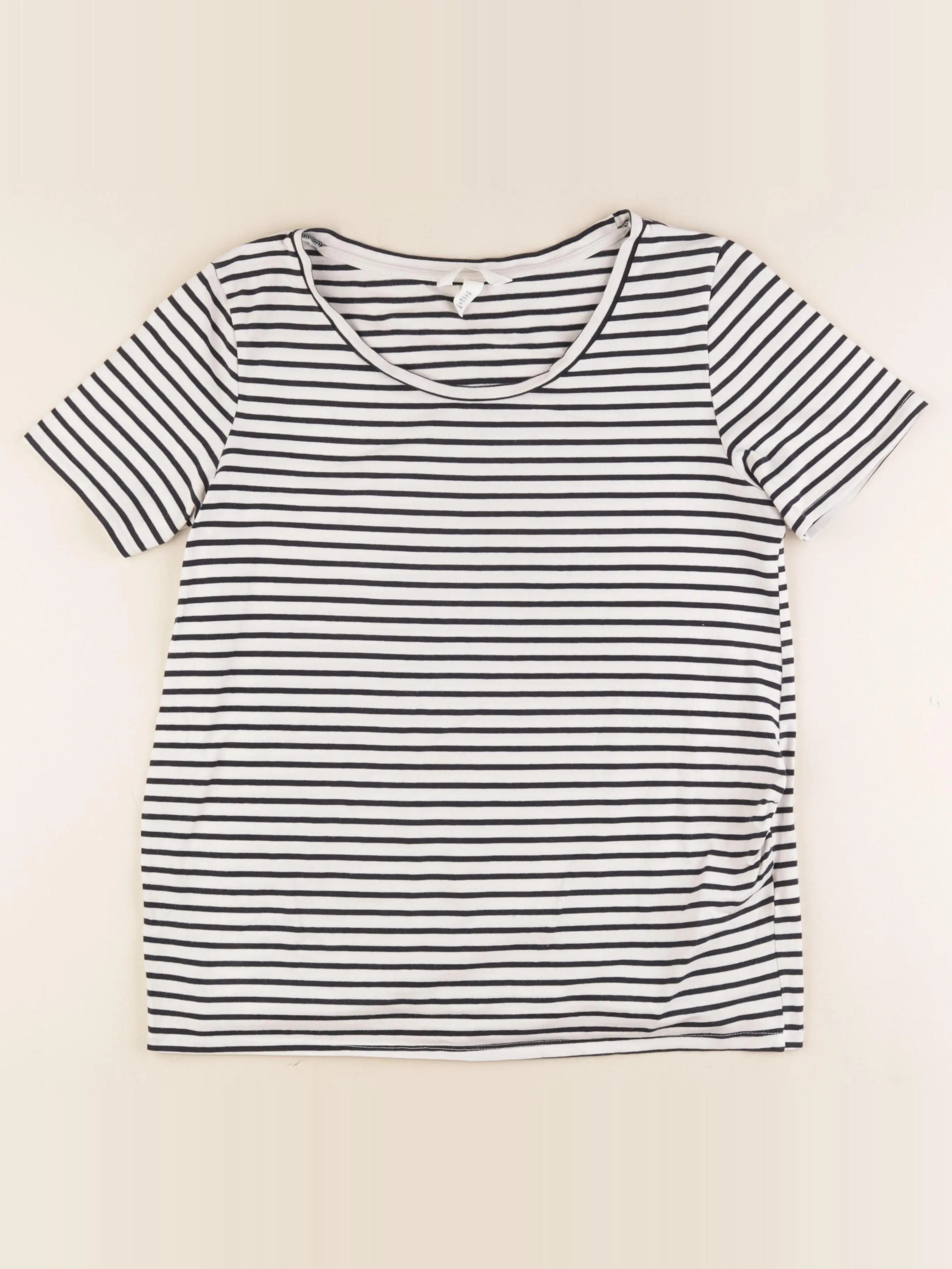 H&M - tee-shirt grossesse bleu, blanc - l