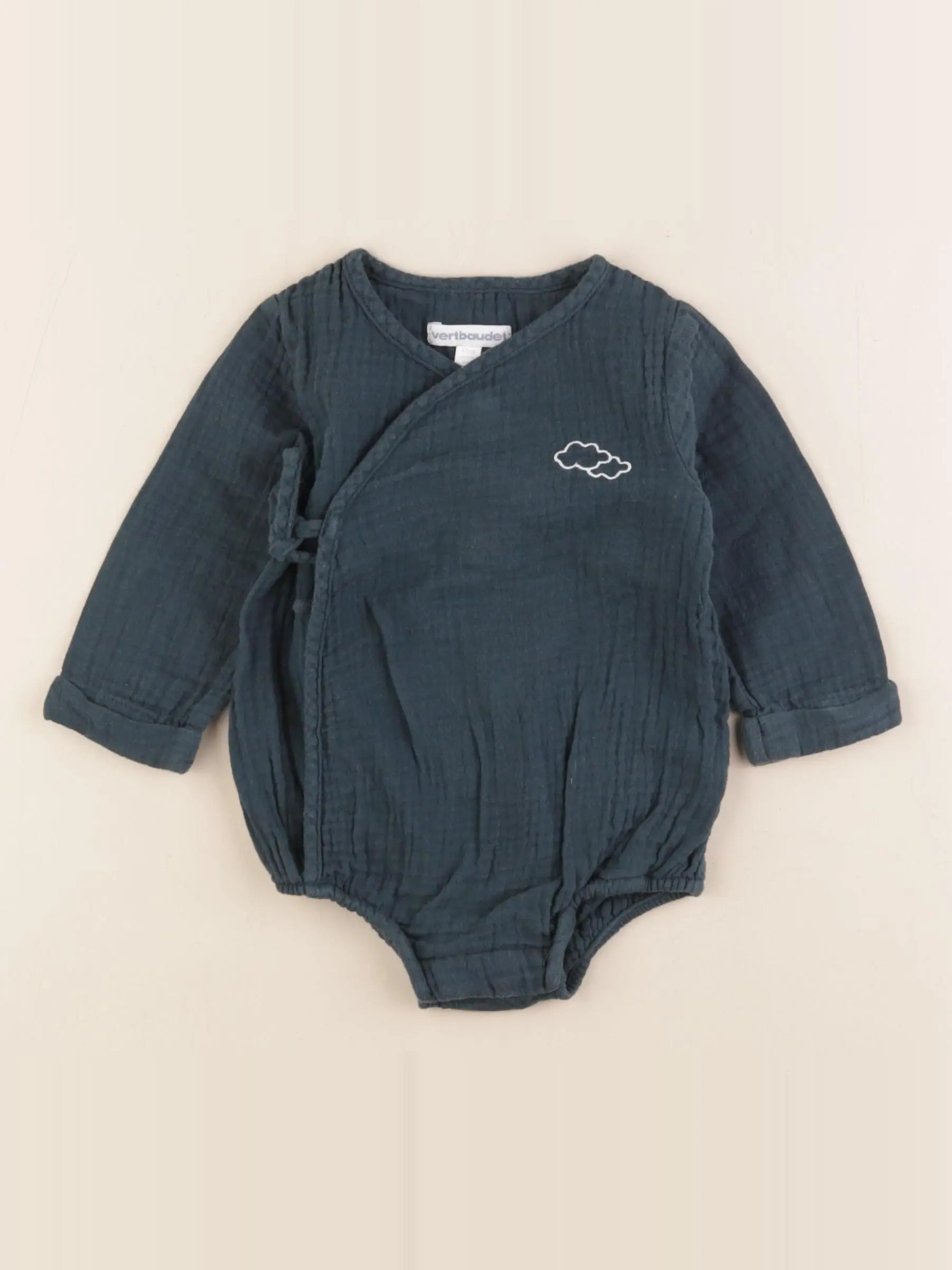 Vertbaudet - body bleu - 6 mois
