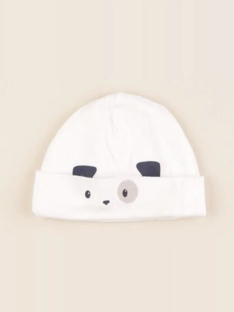 Vertbaudet - bonnet blanc - 3/6 mois