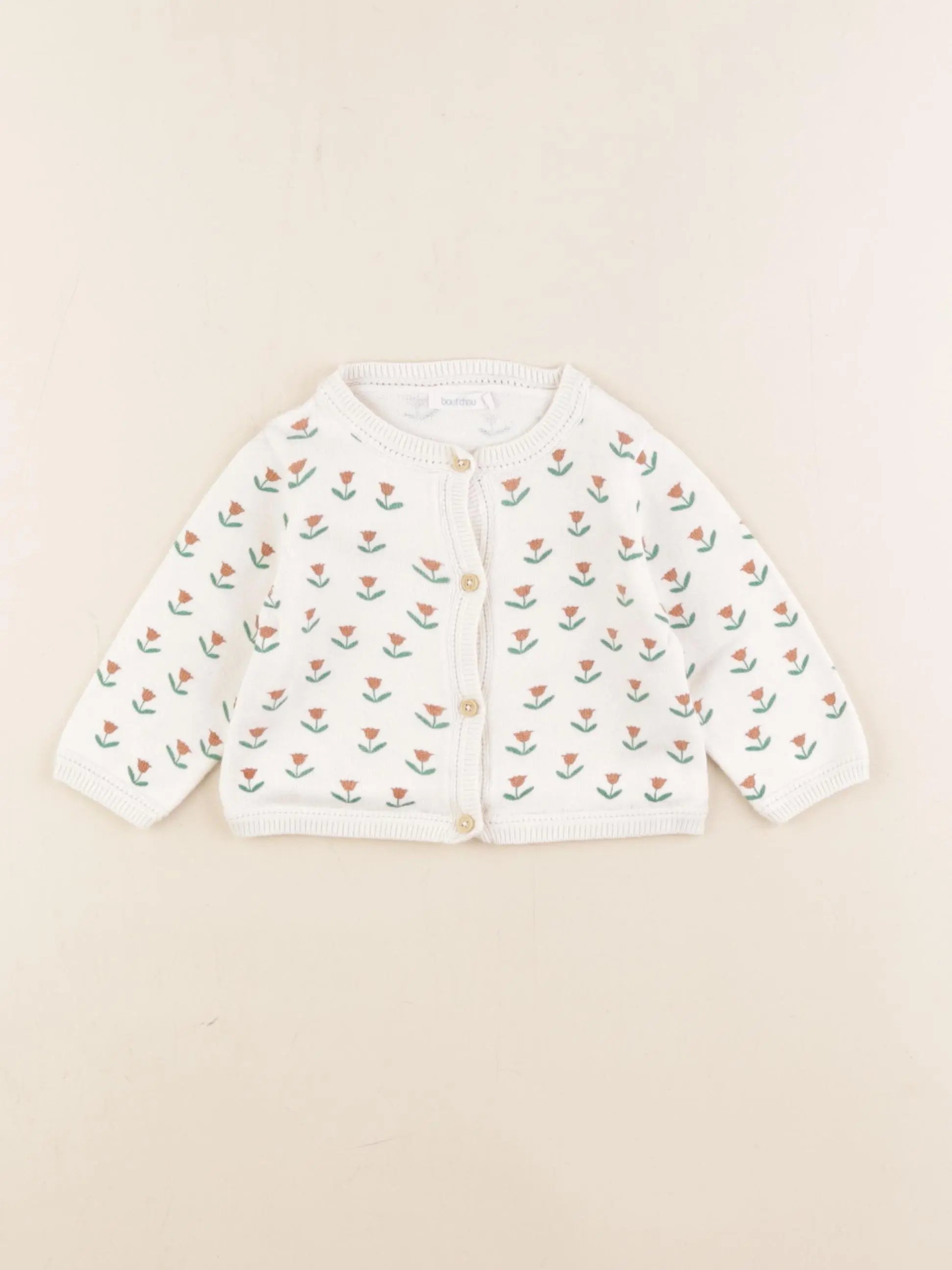 Boutchou - gilet blanc - 6 mois