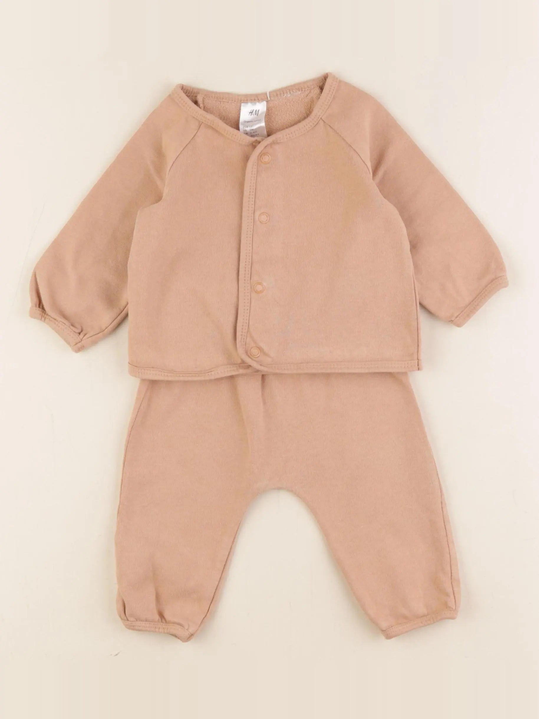 H&M - ensemble marron - 2/4 mois