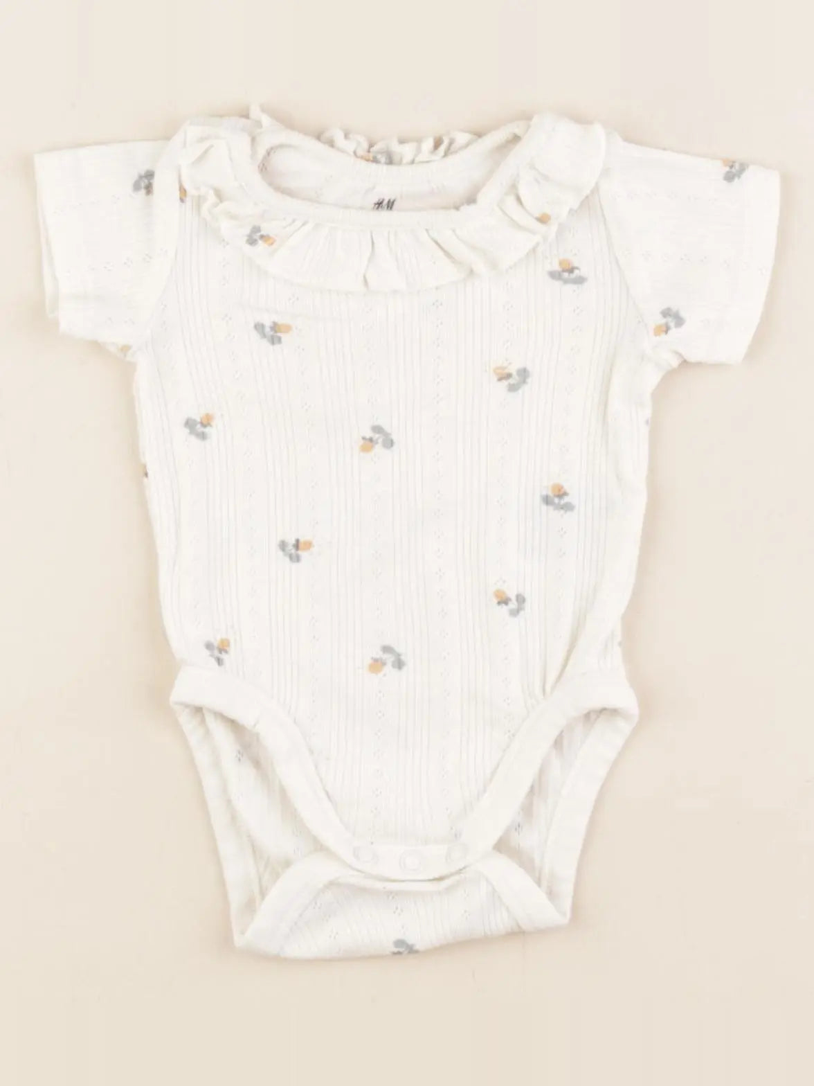 H&M - body à col multicolore - 1 mois