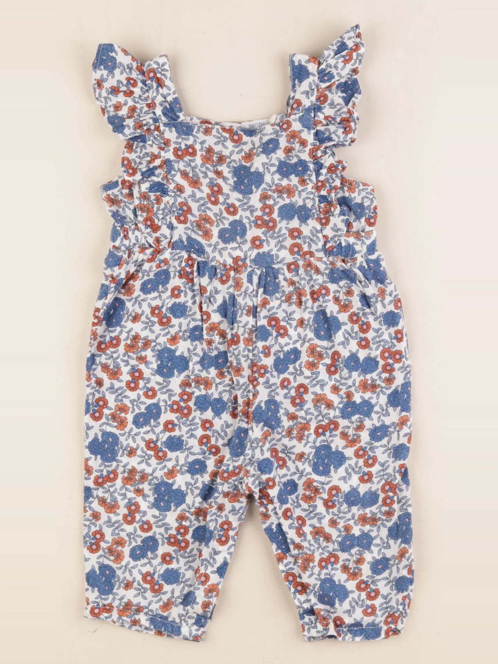 Boutchou - combinaison blanc, bleu - 6 mois