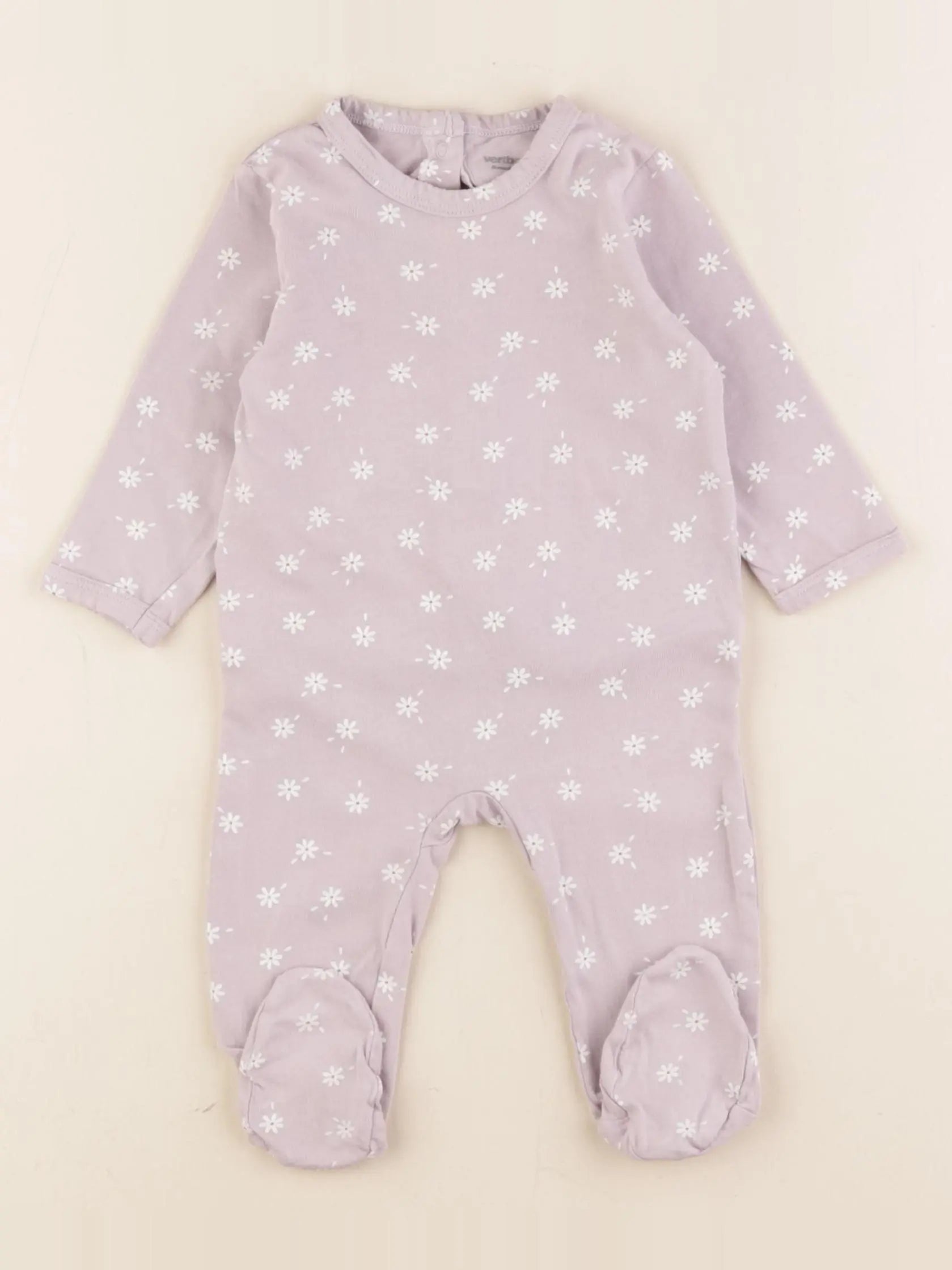Vertbaudet - pyjama coton violet - 6 mois