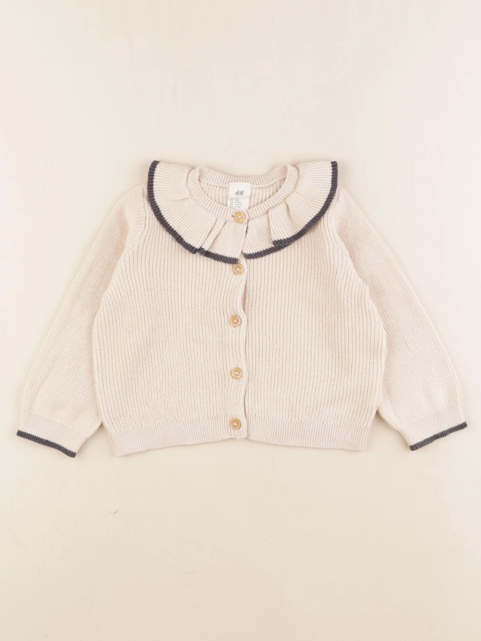 H&M - gilet beige - 6/9 mois