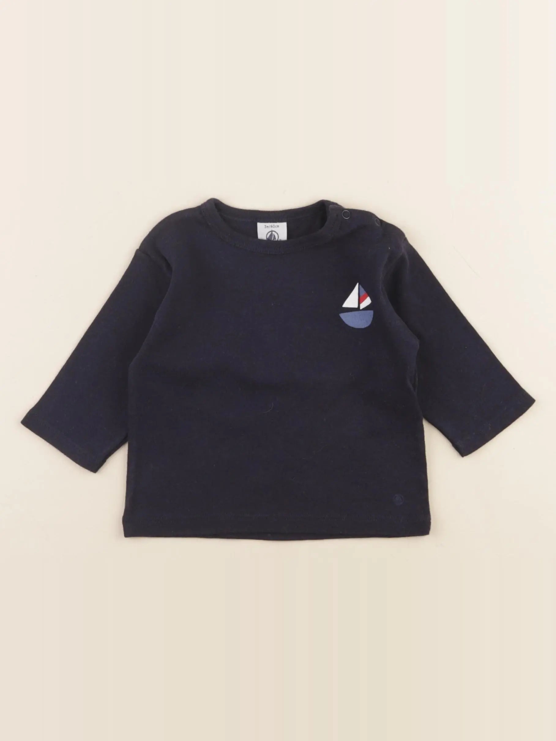 Petit Bateau - maillot de corps bleu - 3 mois