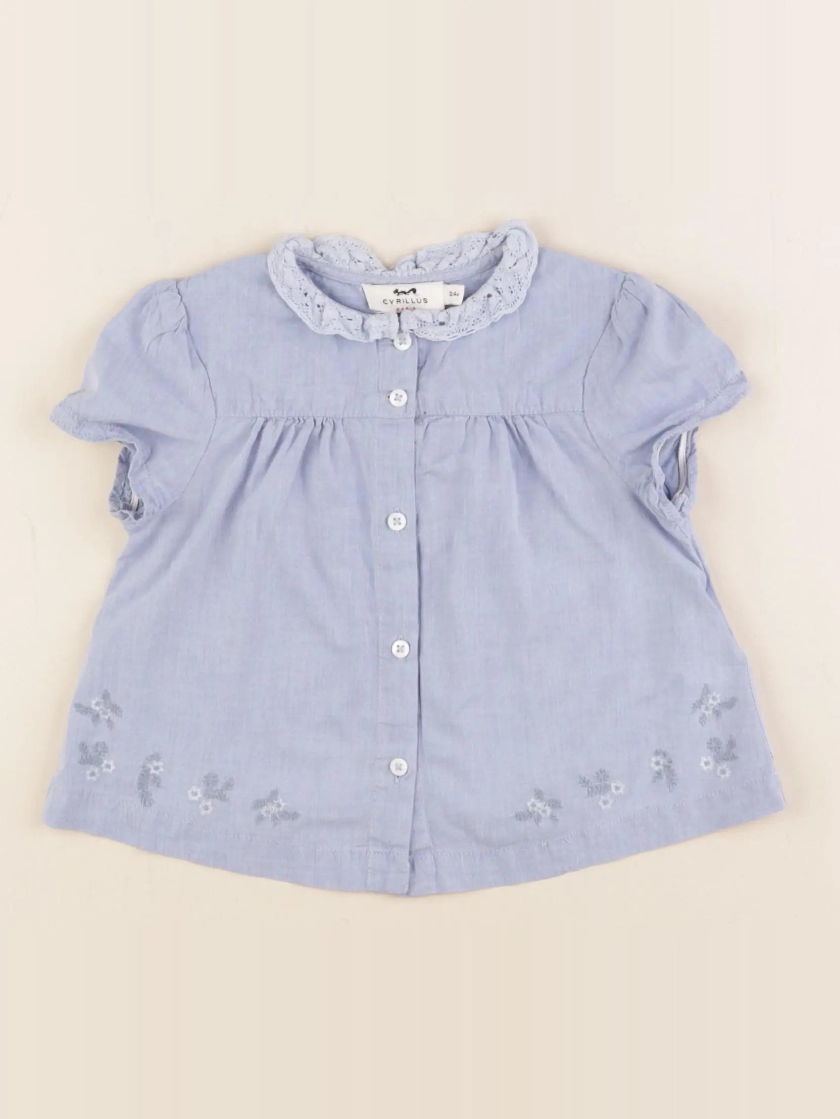 Cyrillus - blouse bleu - 24 mois