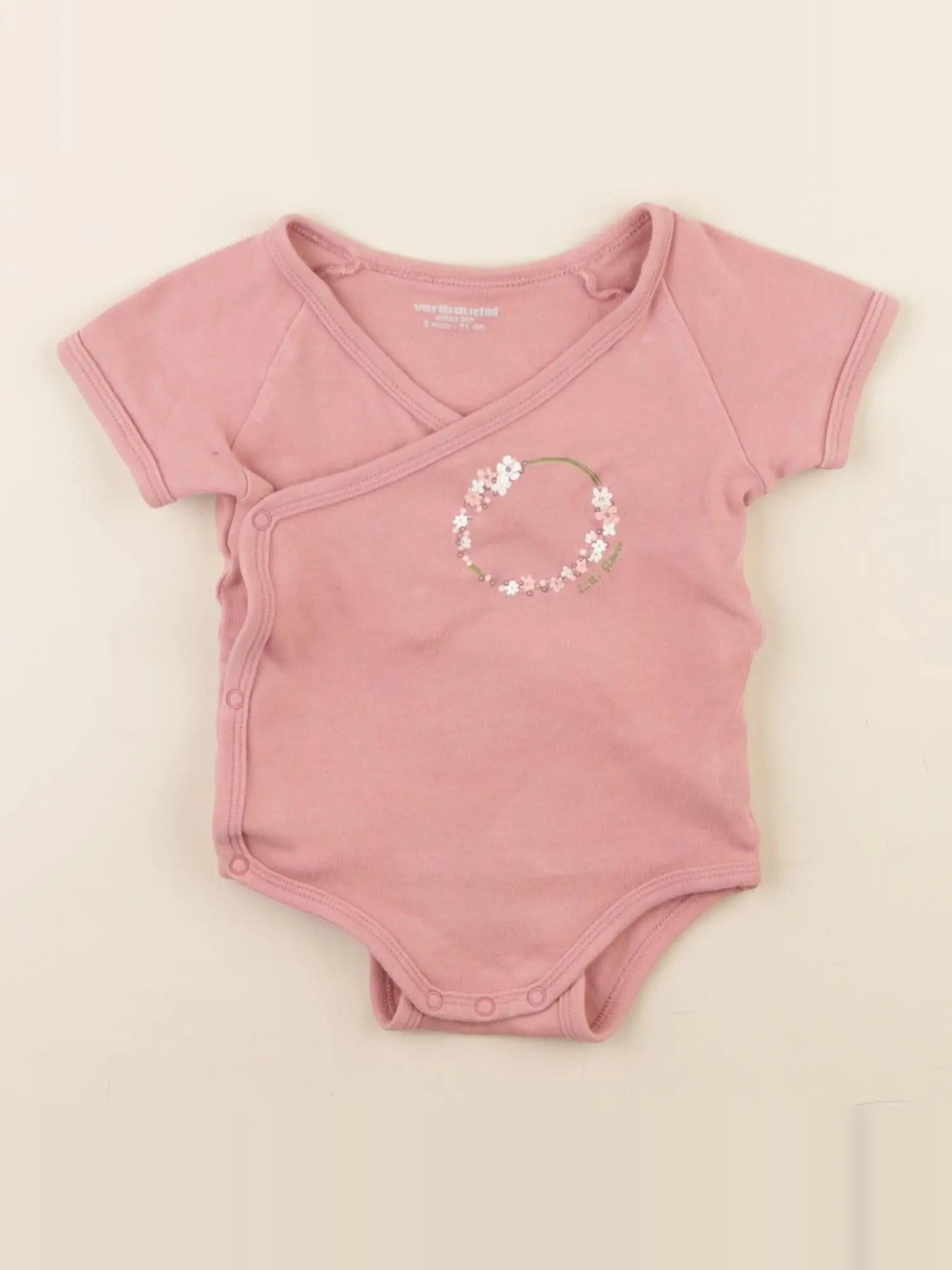 Vertbaudet - body rose - 9 mois