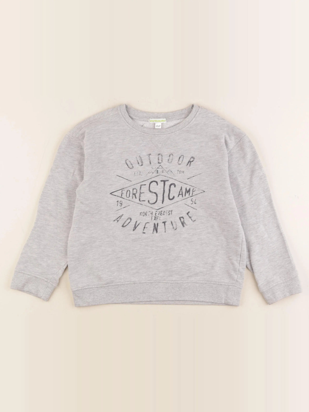 Vertbaudet - sweat gris - 8 ans