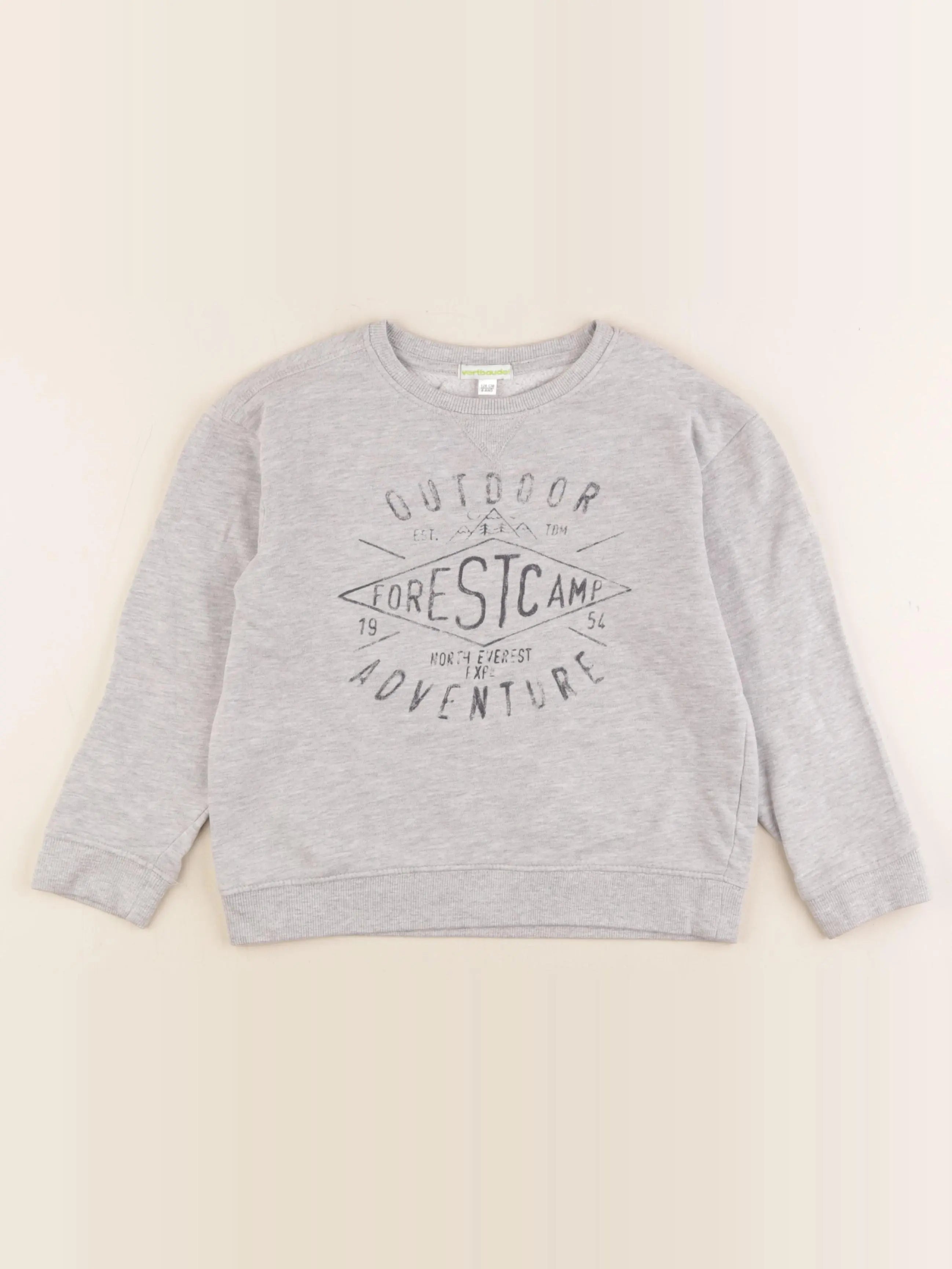 Vertbaudet - sweat gris - 8 ans