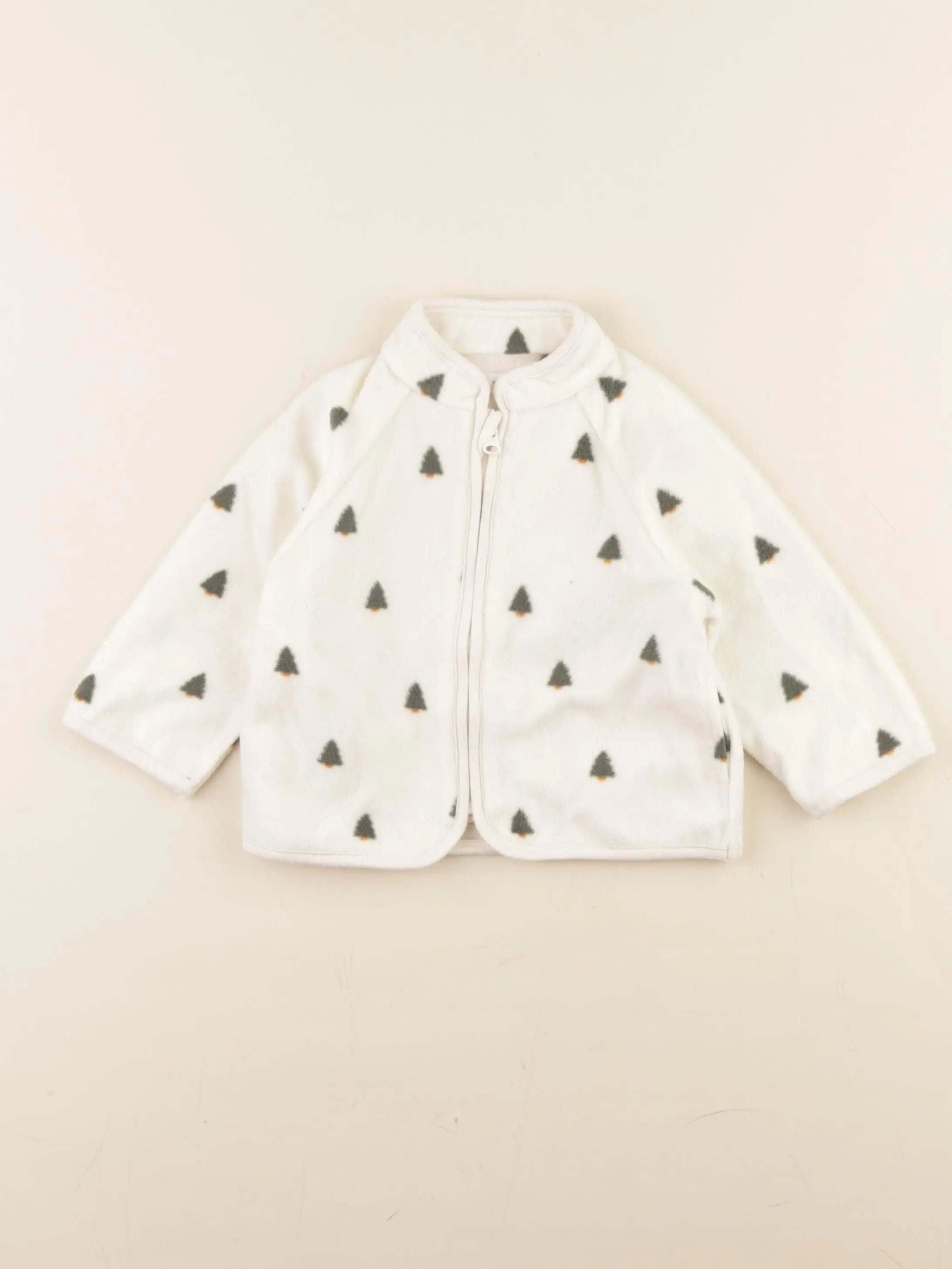 Vertbaudet - polaire blanc, vert - 12 mois