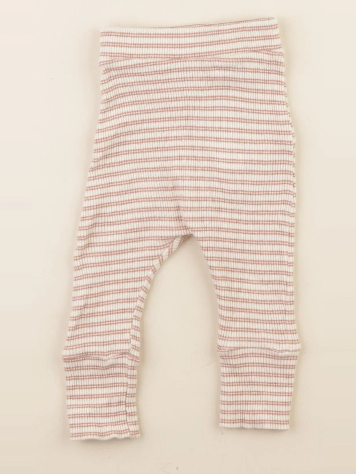Vertbaudet - legging blanc, rose - 3 mois