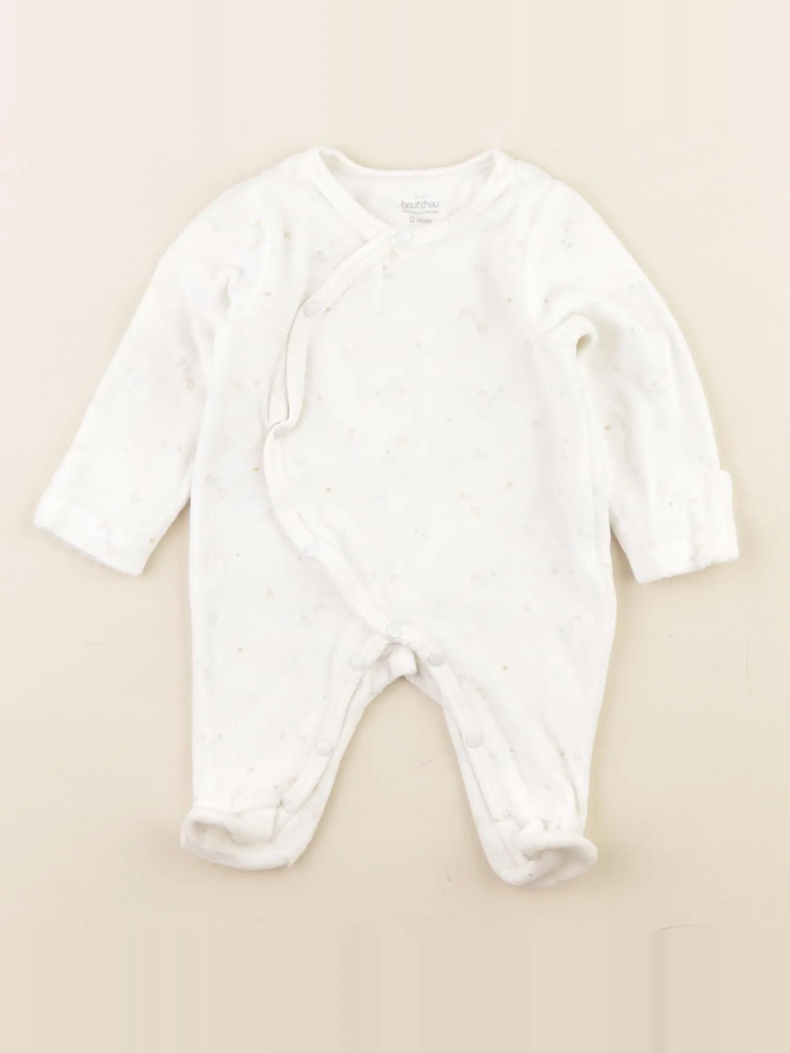 Boutchou - pyjama velours blanc - 0 mois