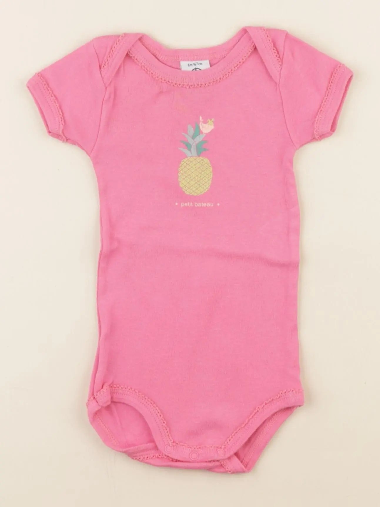 Petit Bateau - body rose - 6 mois