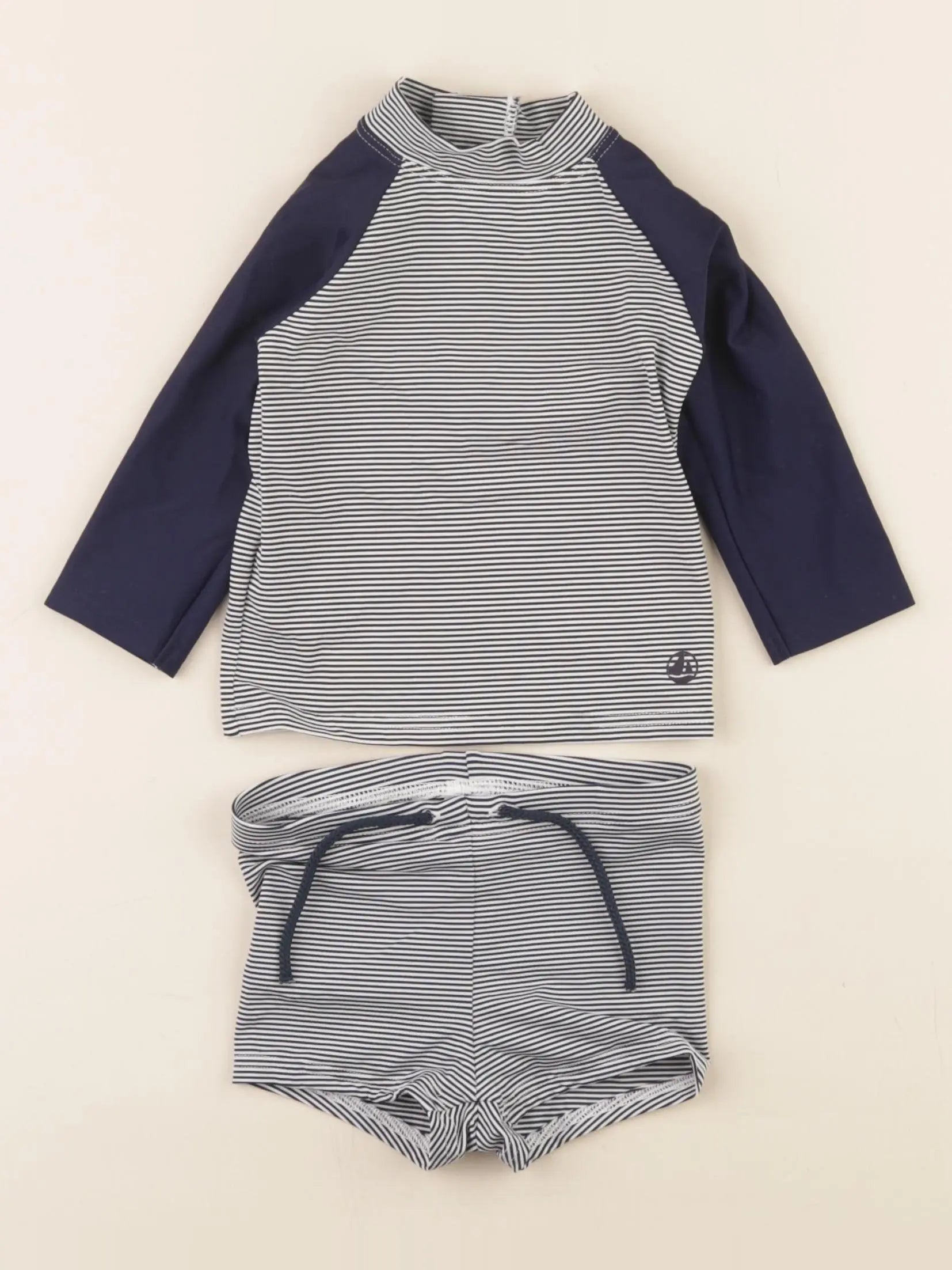 Petit Bateau - ensemble de bain blanc, bleu - 12 mois