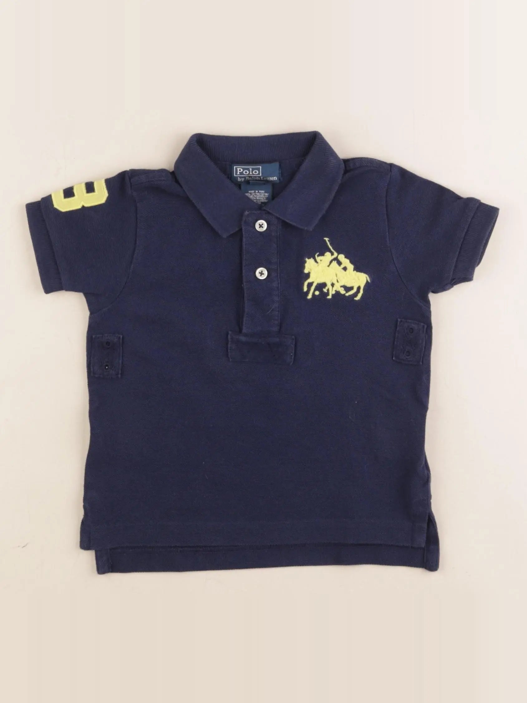 Ralph Lauren - polo imprimé au dos bleu - 12 mois
