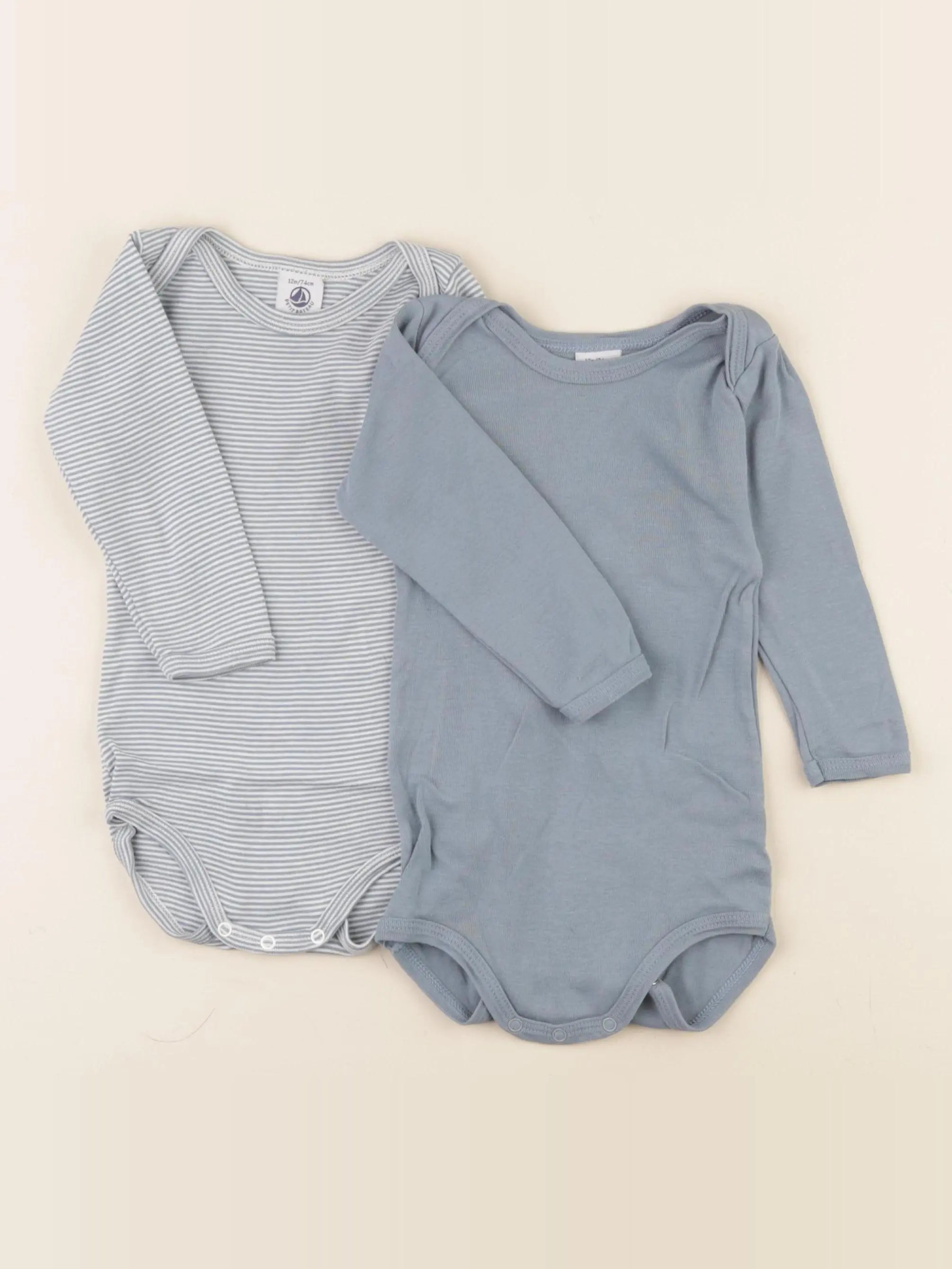 Petit Bateau - body bleu - 12 mois