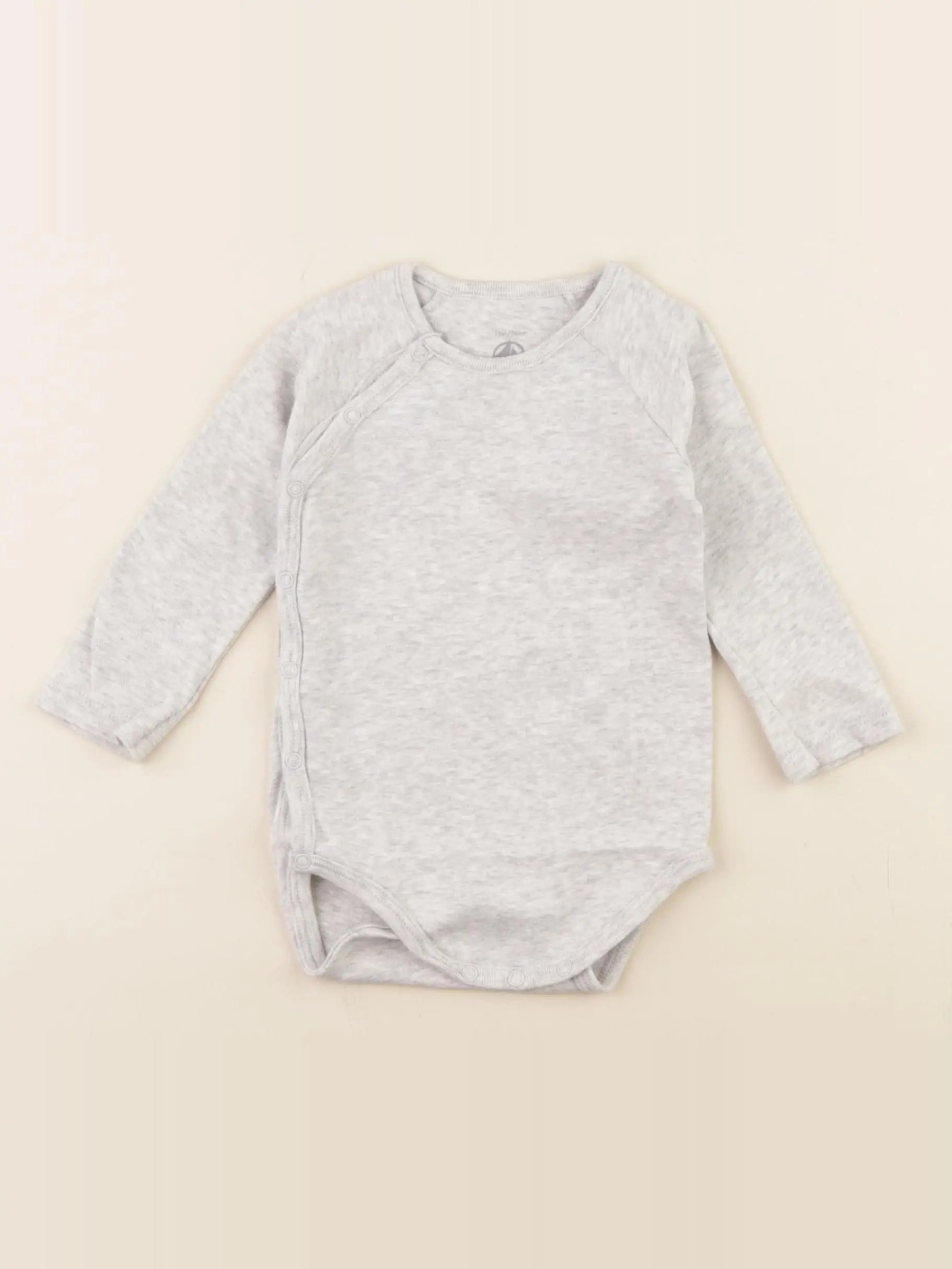 Petit Bateau - body gris - 12 mois