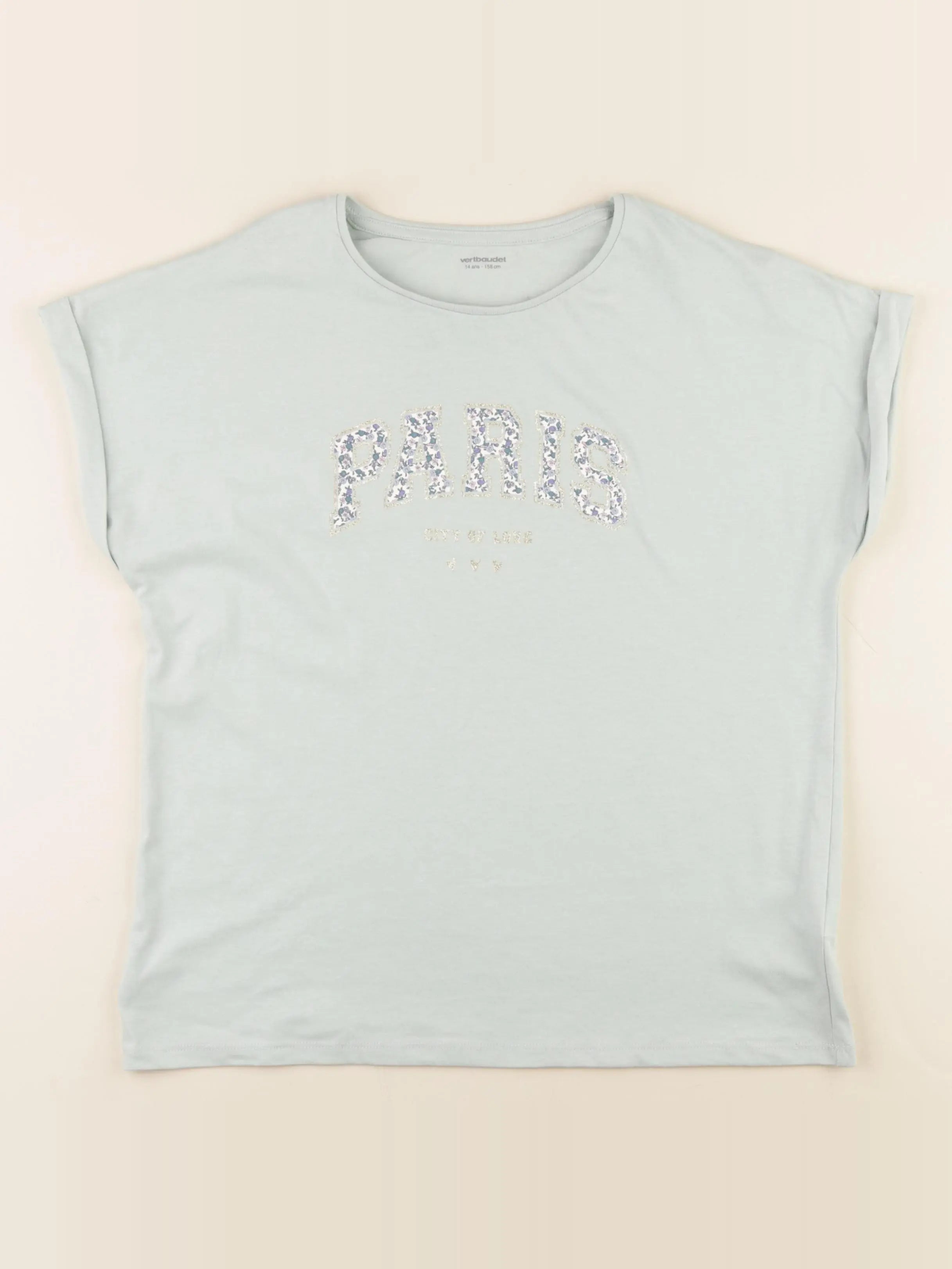 Vertbaudet - tee-shirt vert - 14 ans