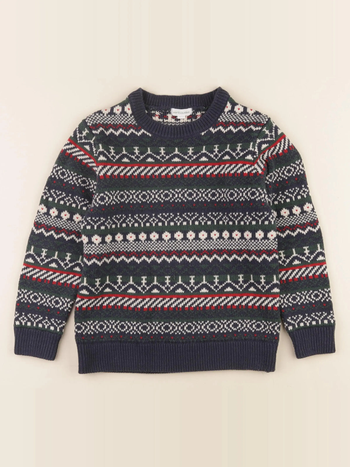 Vertbaudet - pull multicolore - 8 ans