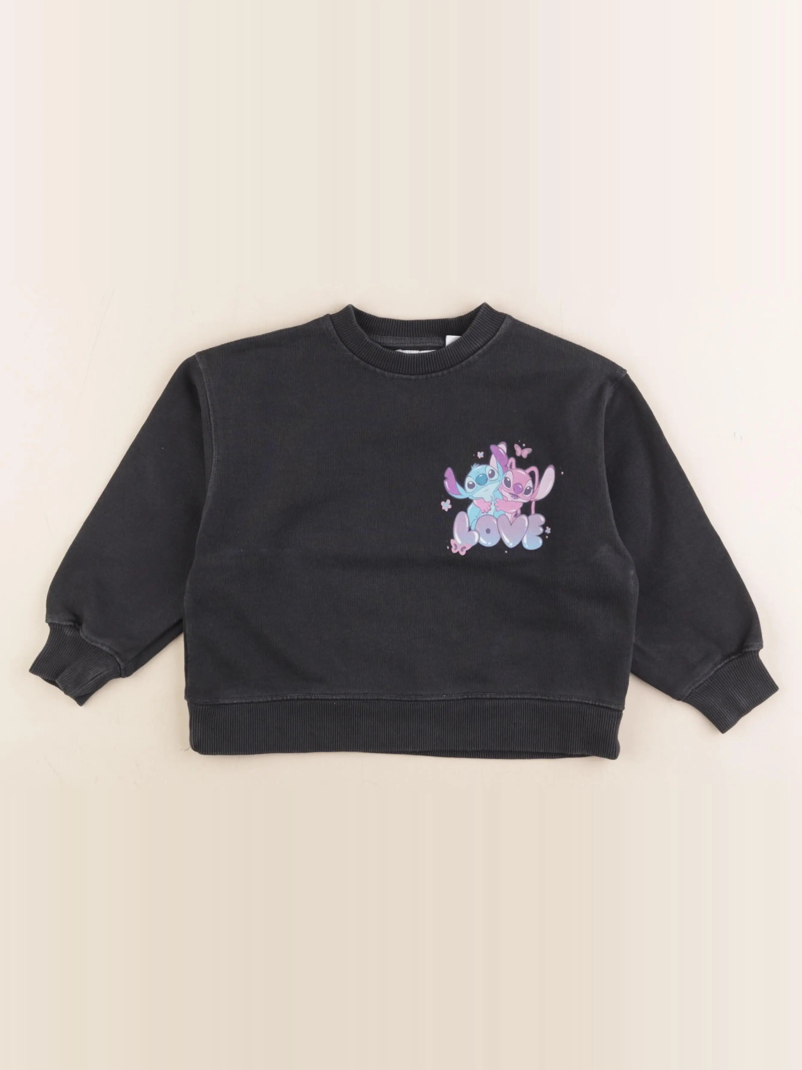 Zara - sweat imprimé au dos noir - 6/7 ans