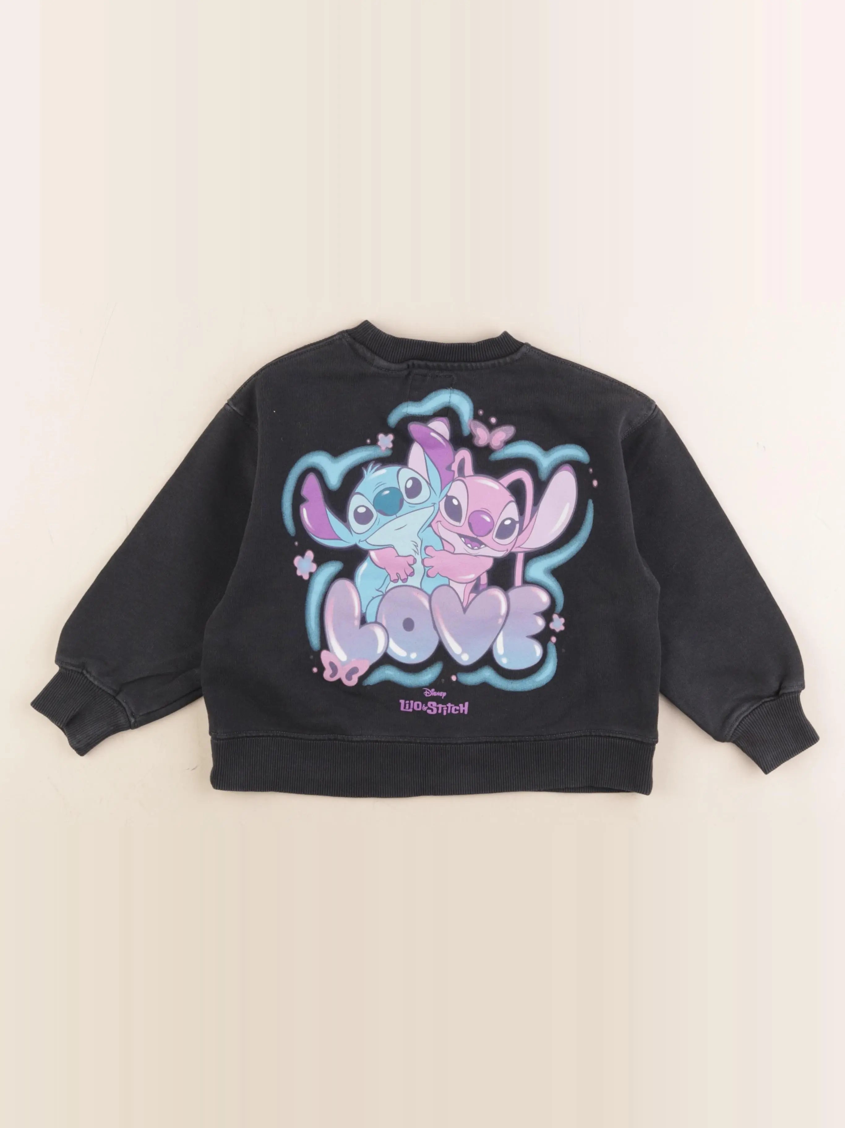 Zara - sweat imprimé au dos noir - 6/7 ans