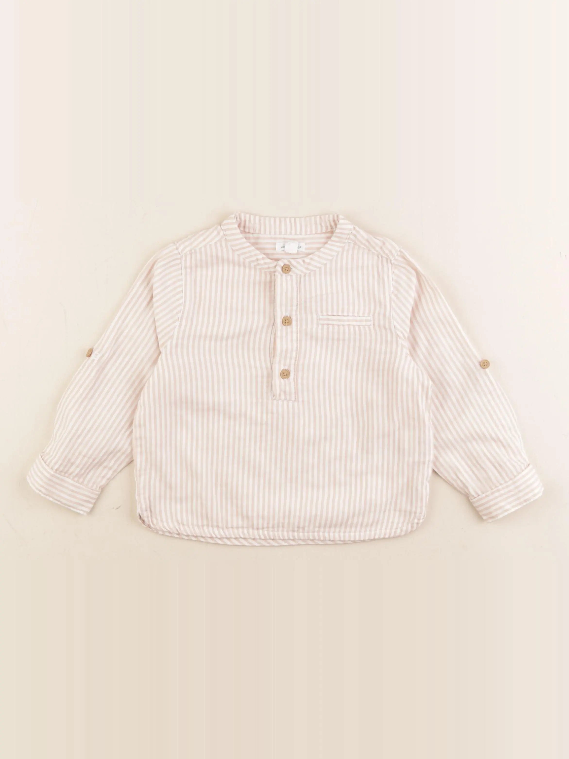 Vertbaudet - chemise beige - 2 ans