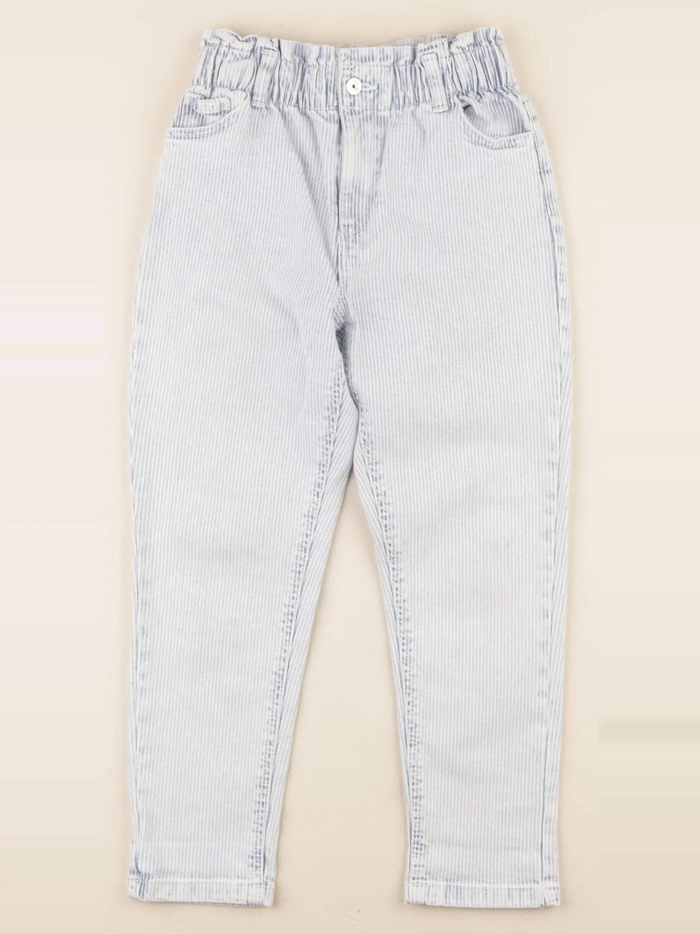 Okaidi - jean bleu, blanc - 7 ans