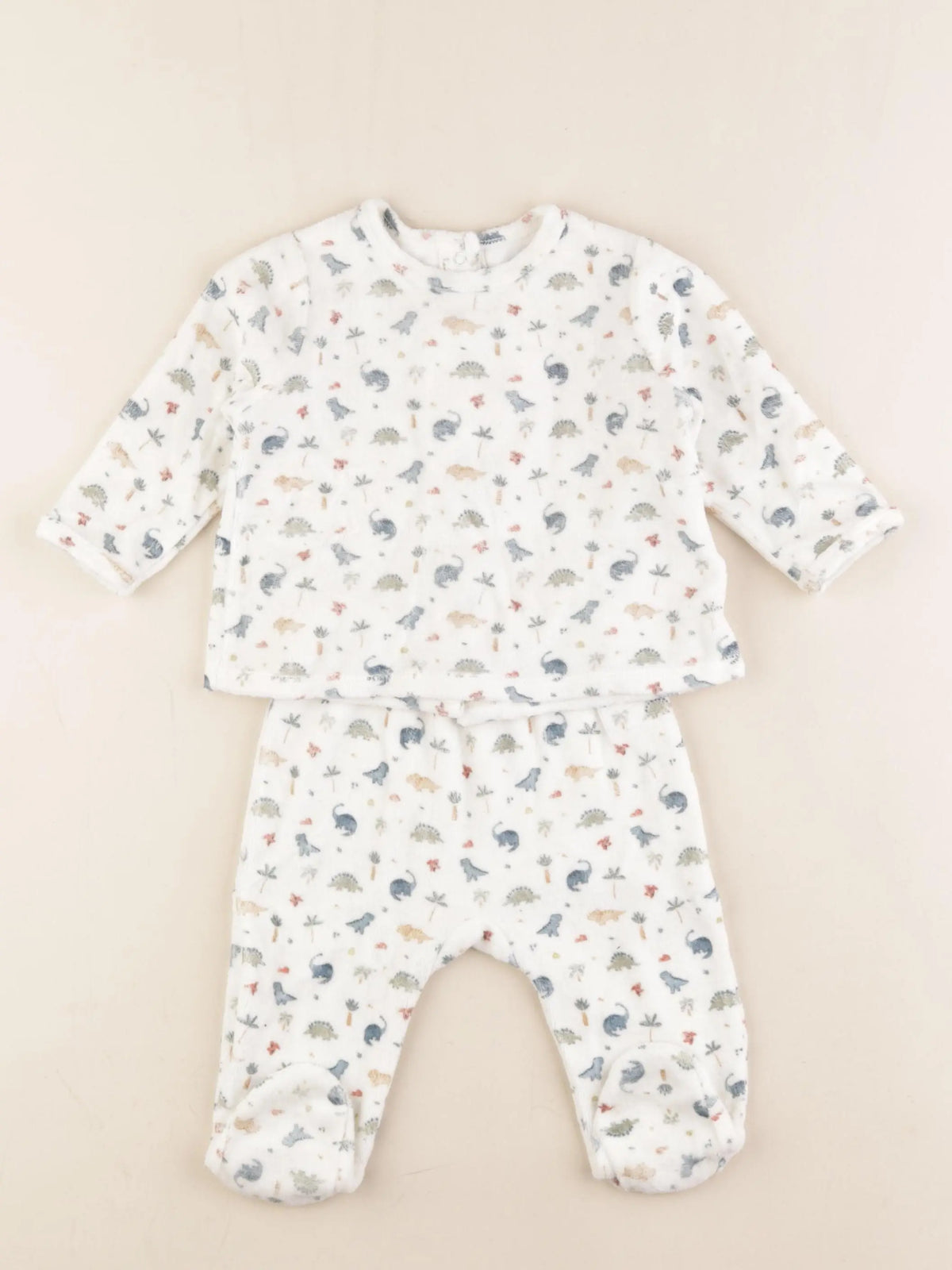 Vertbaudet - pyjama velours blanc - 9 mois