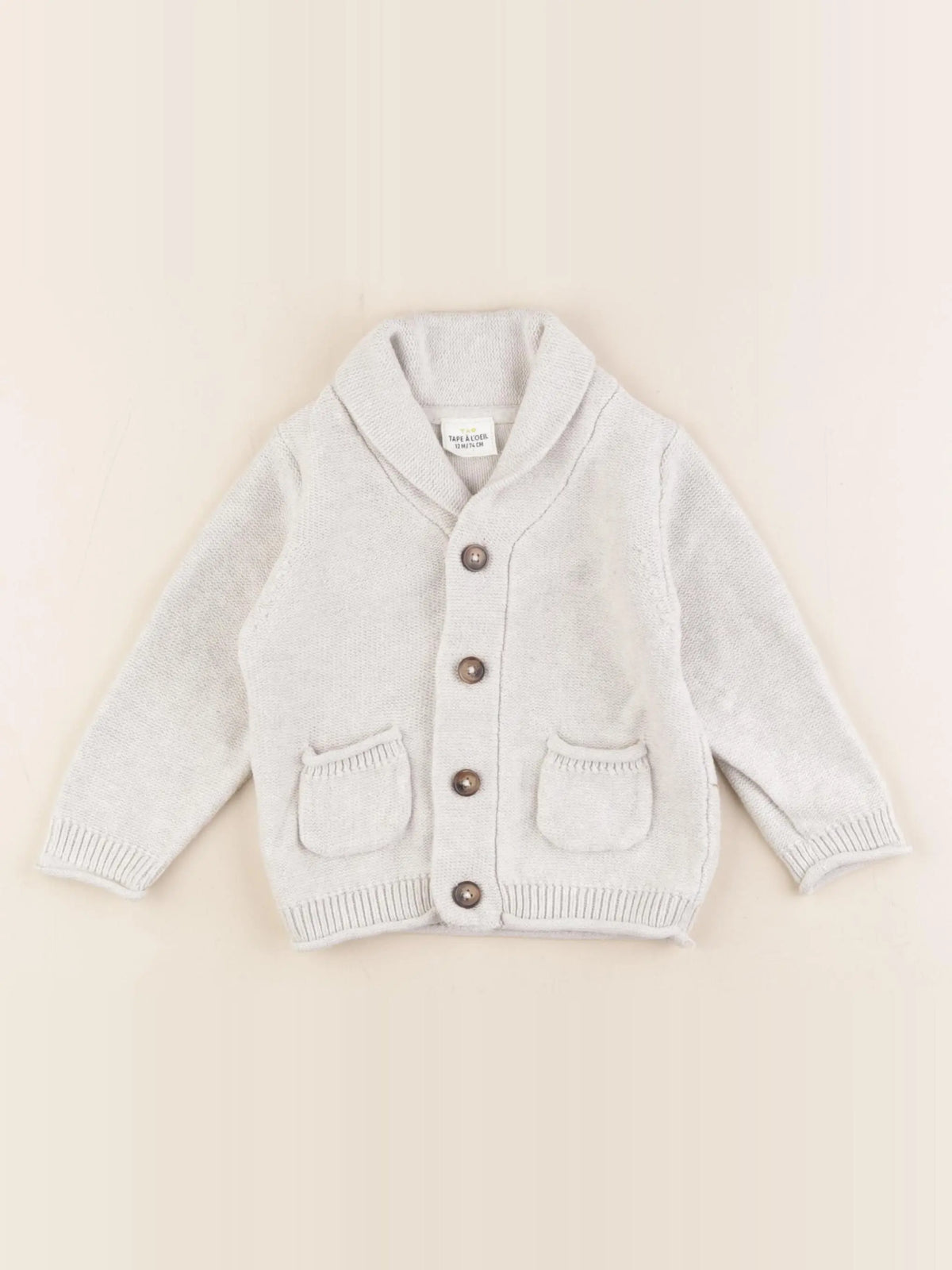 Tape à l'oeil - gilet gris - 12 mois