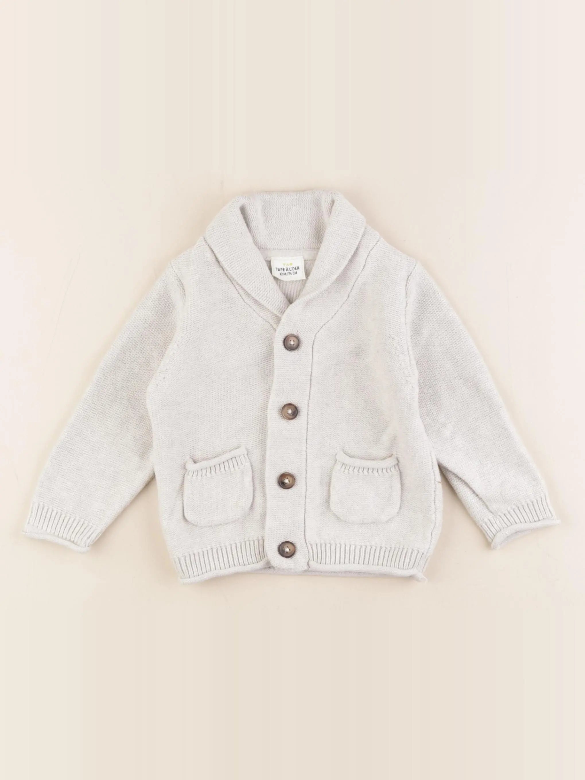 Tape à l'oeil - gilet gris - 12 mois