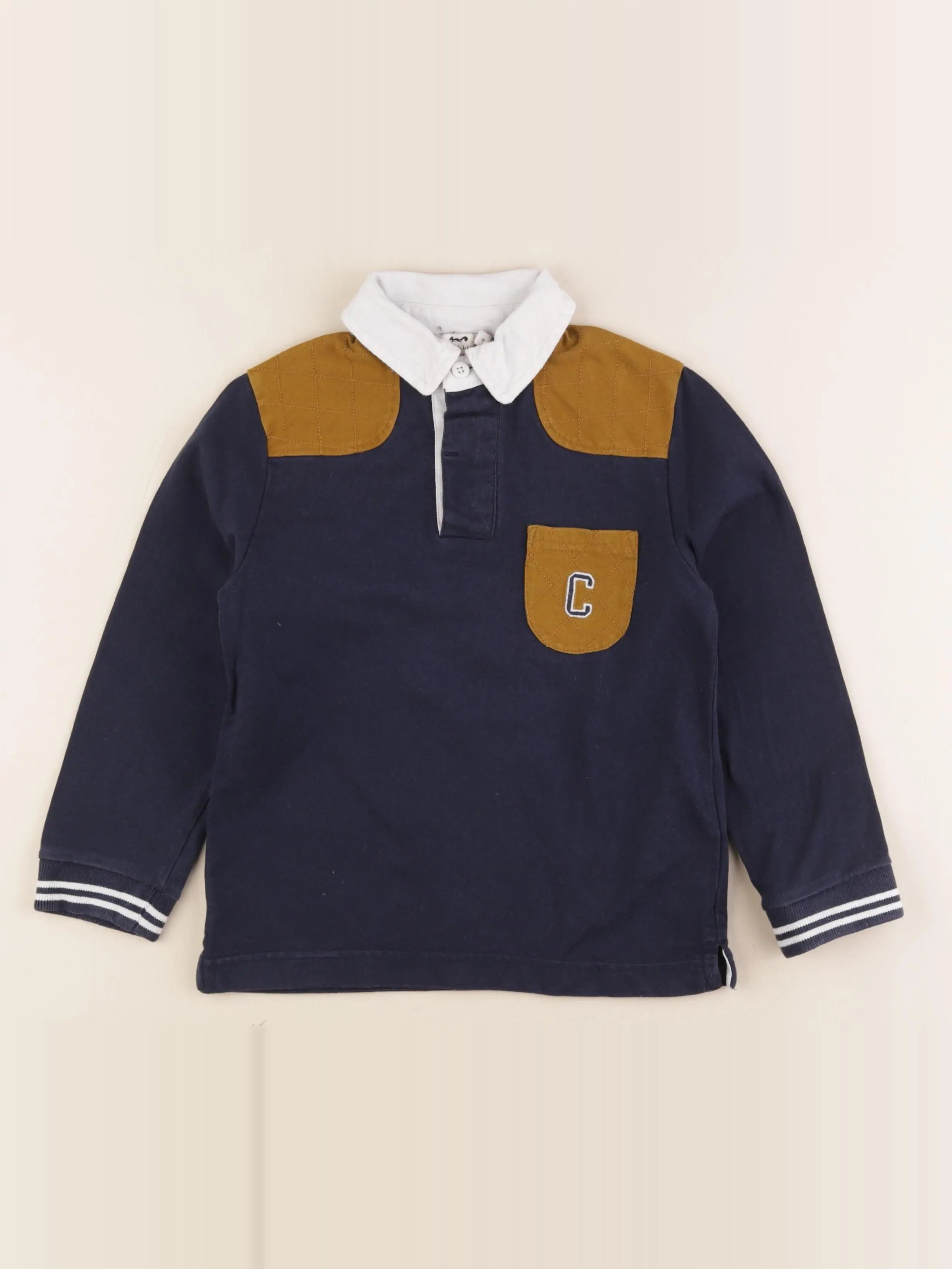 Cyrillus - polo bleu, marron - 6 ans