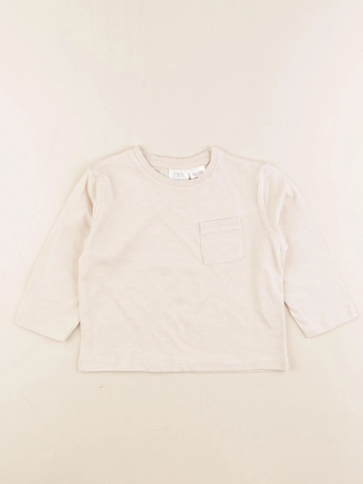 Zara - tee-shirt beige - 12/18 mois