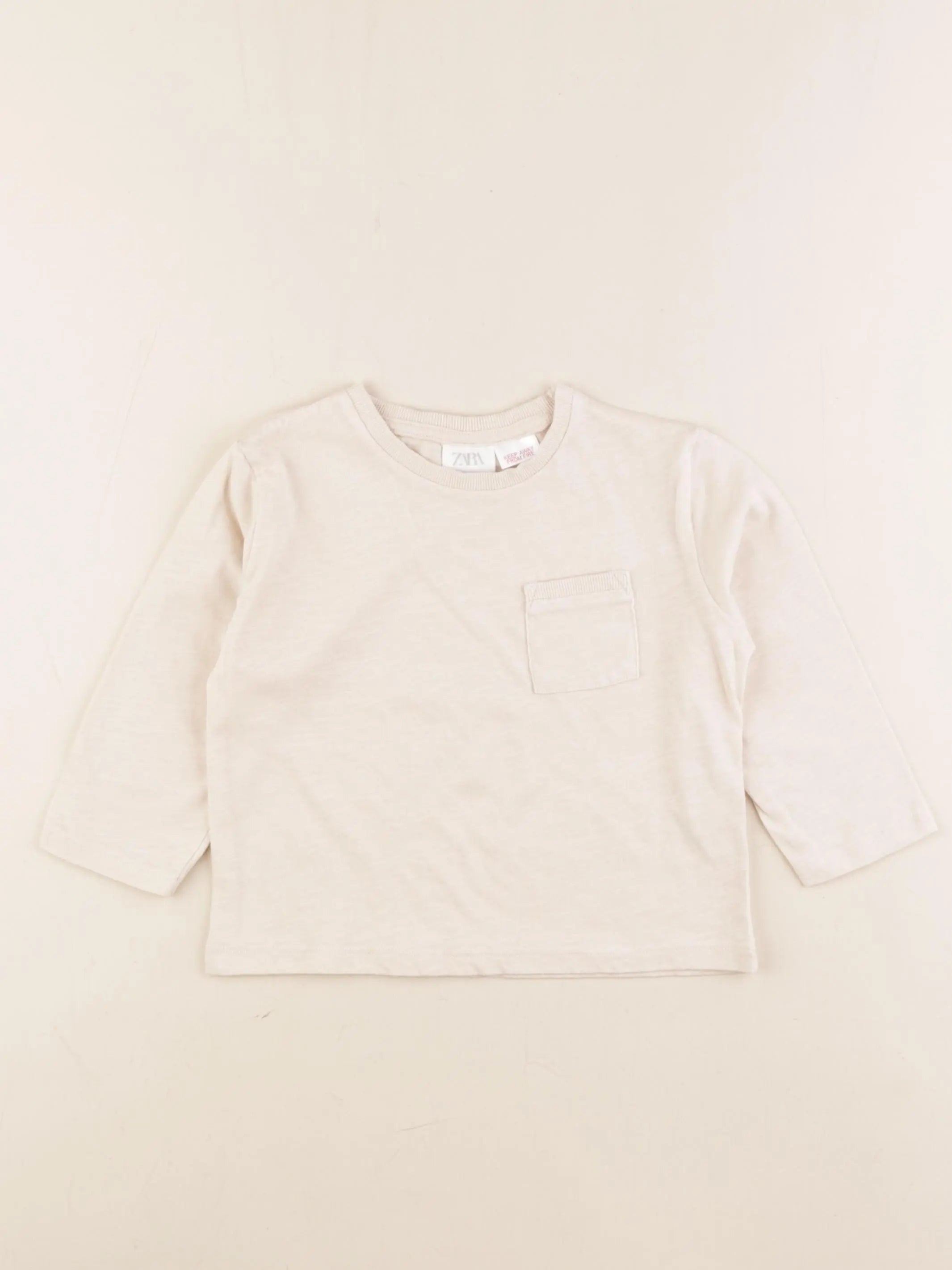 Zara - tee-shirt beige - 12/18 mois