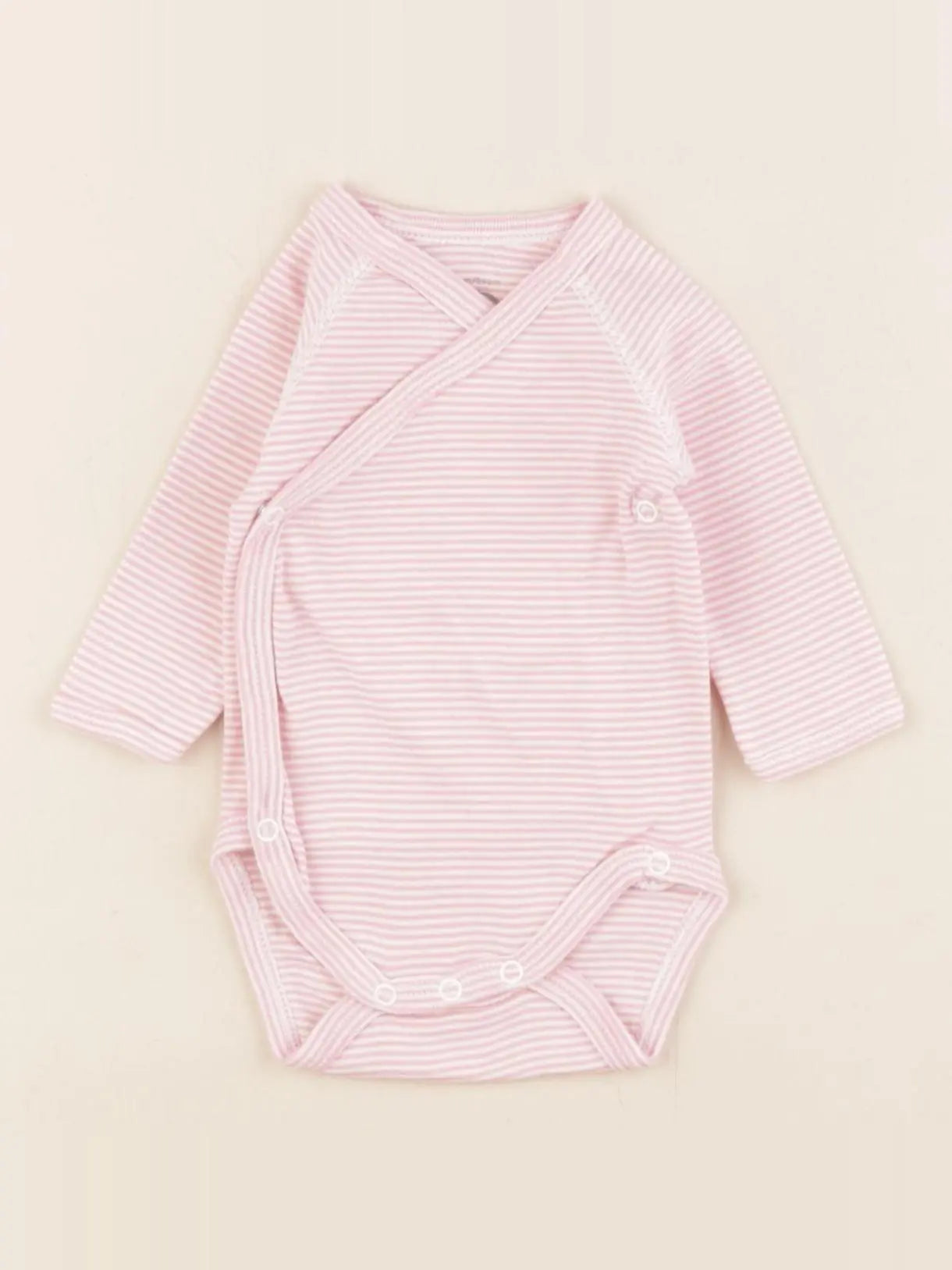 Petit Bateau - body blanc, rose - 1 mois