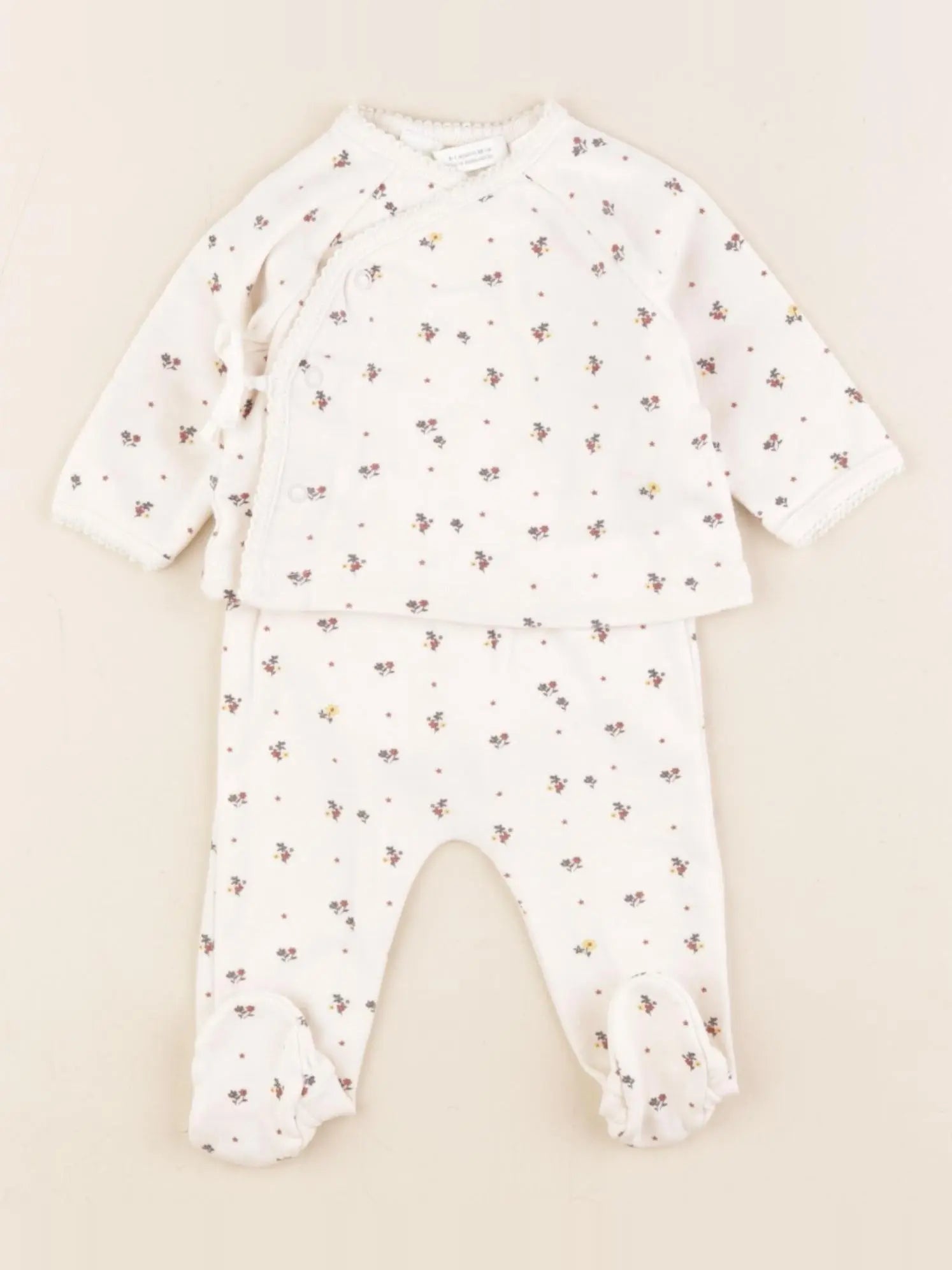 Zara - pyjama coton beige - 1 mois