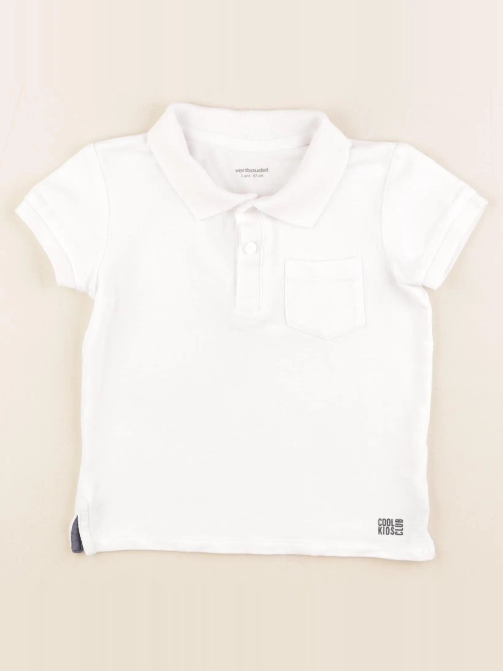 Vertbaudet - polo blanc - 3 ans