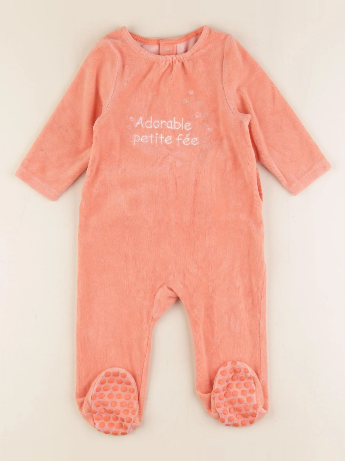 Vertbaudet - pyjama velours rose - 12 mois