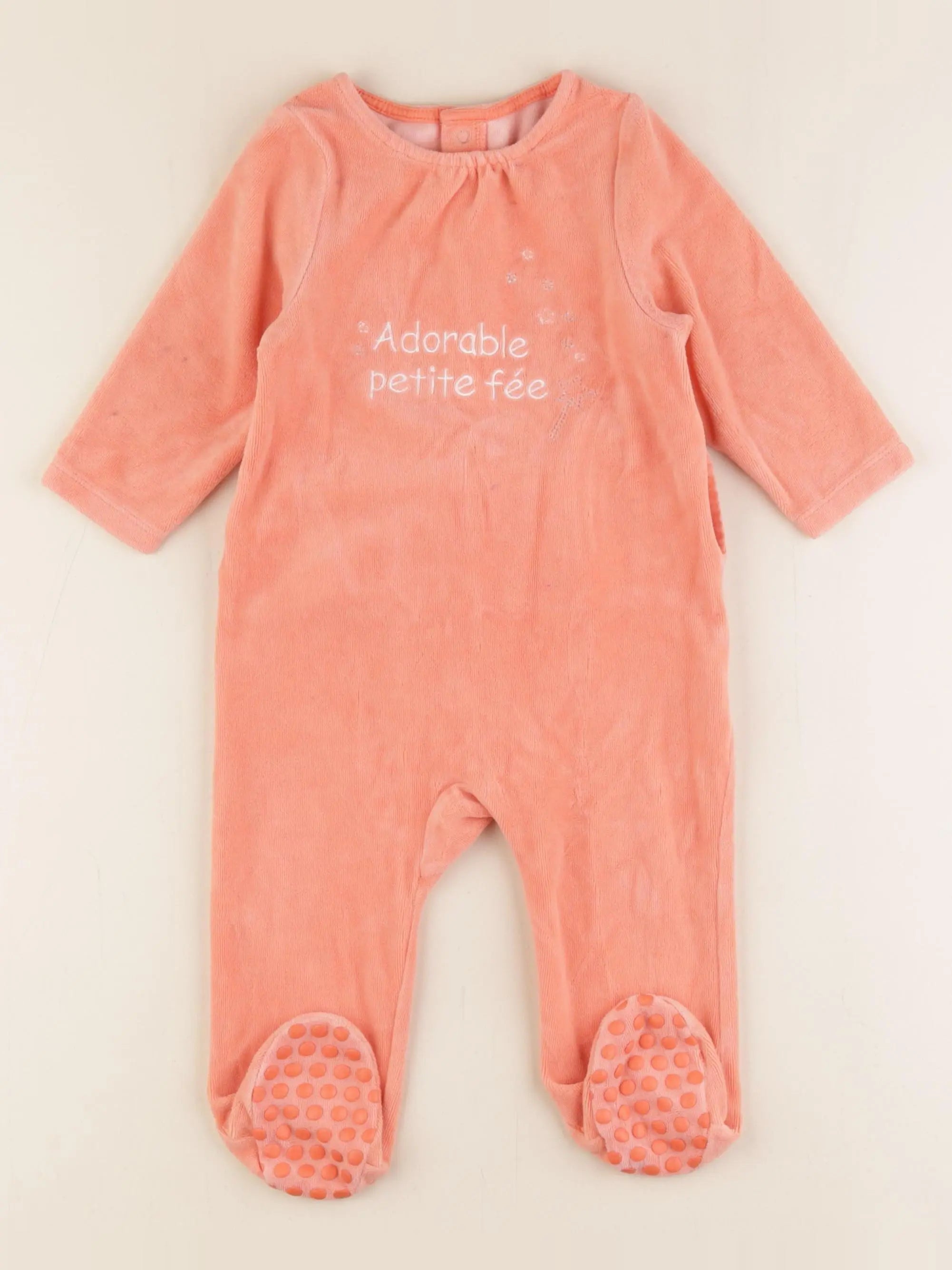 Vertbaudet - pyjama velours rose - 12 mois
