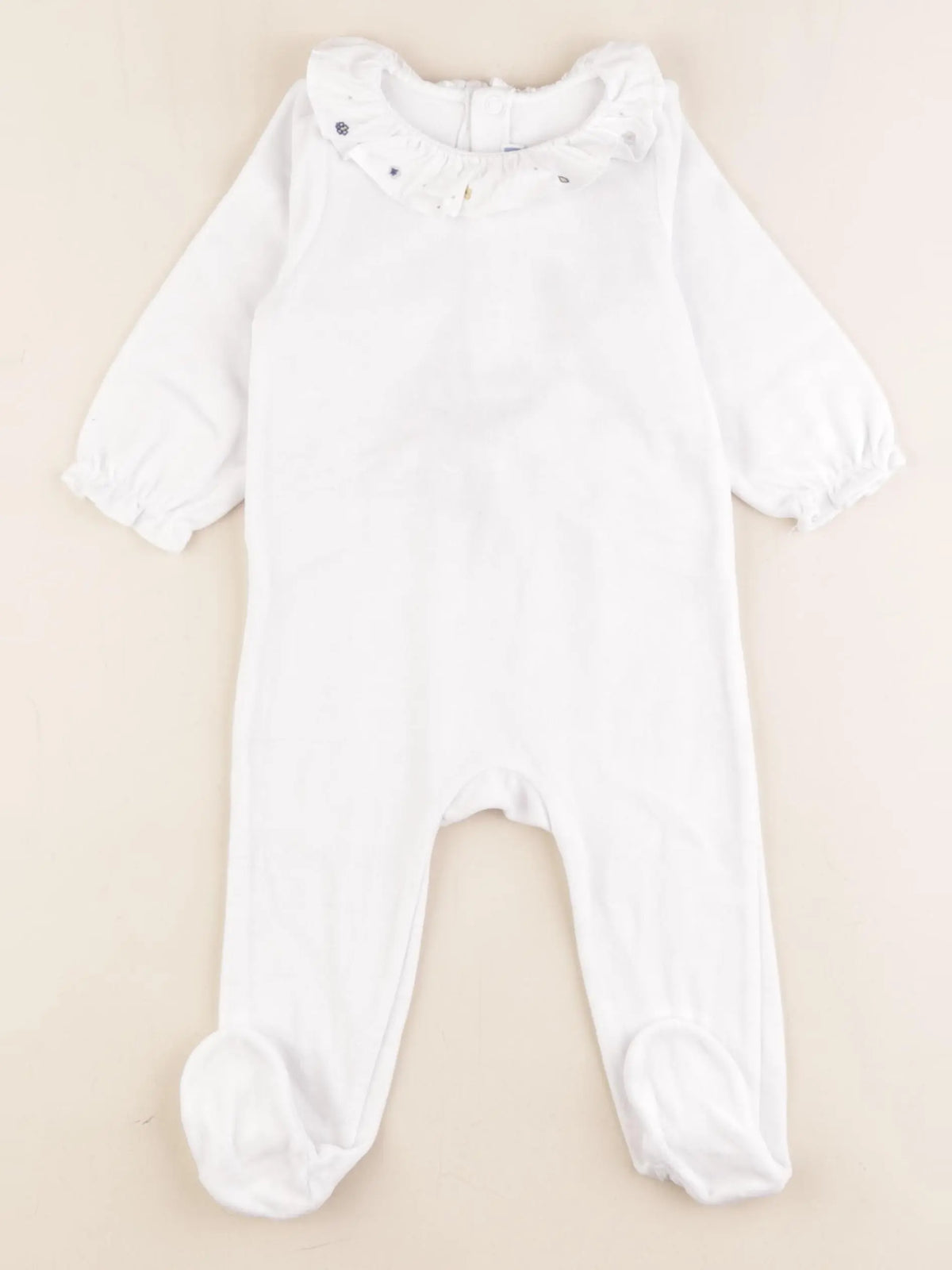 Jacadi - pyjama velours blanc - 12 mois