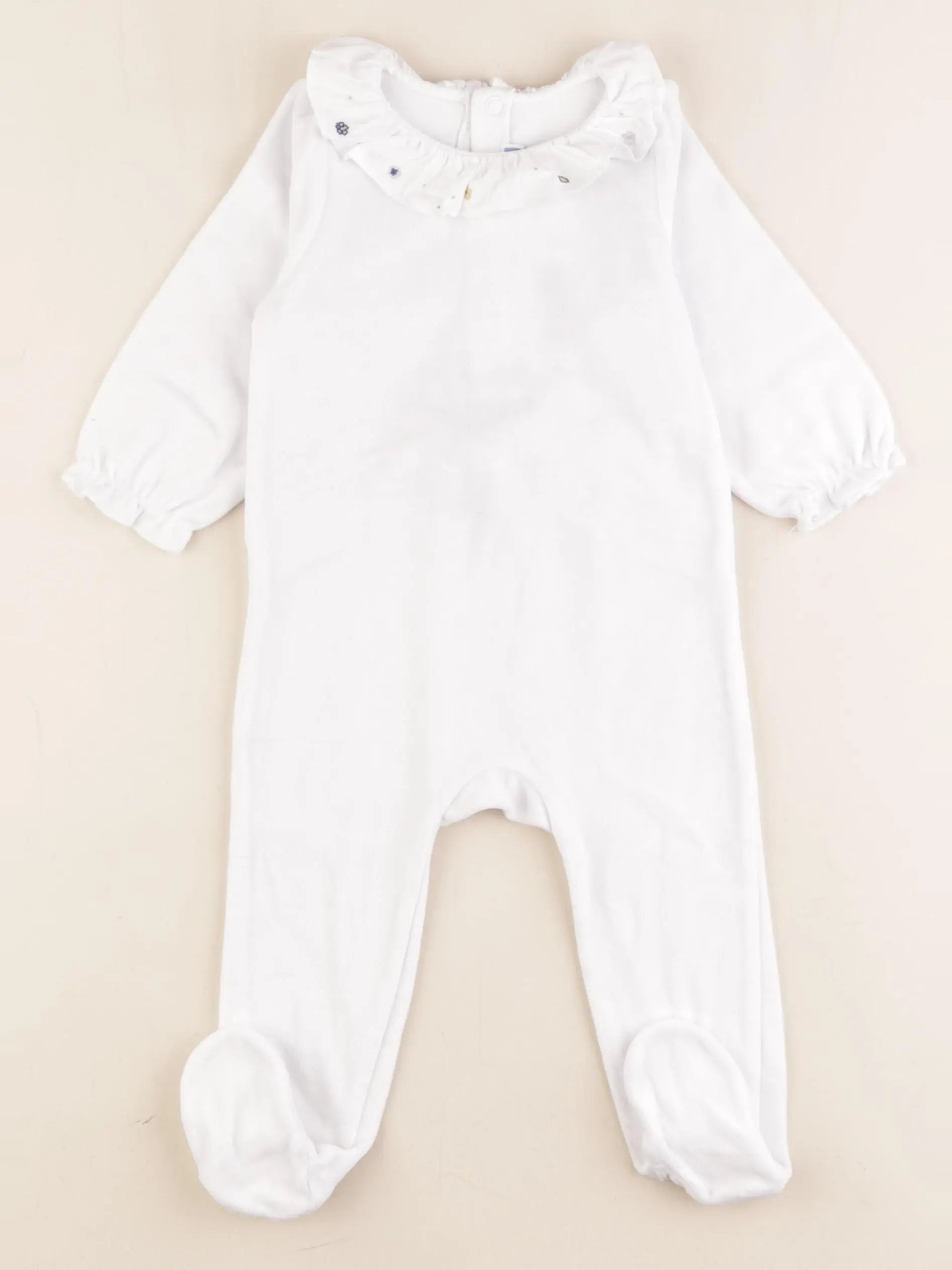 Jacadi - pyjama velours blanc - 12 mois