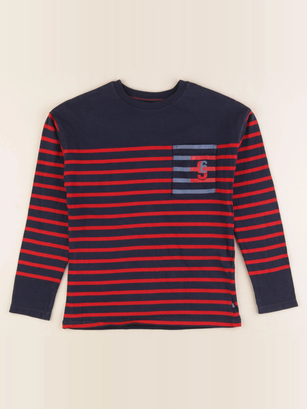 Okaidi - tee-shirt bleu, rouge - 8 ans