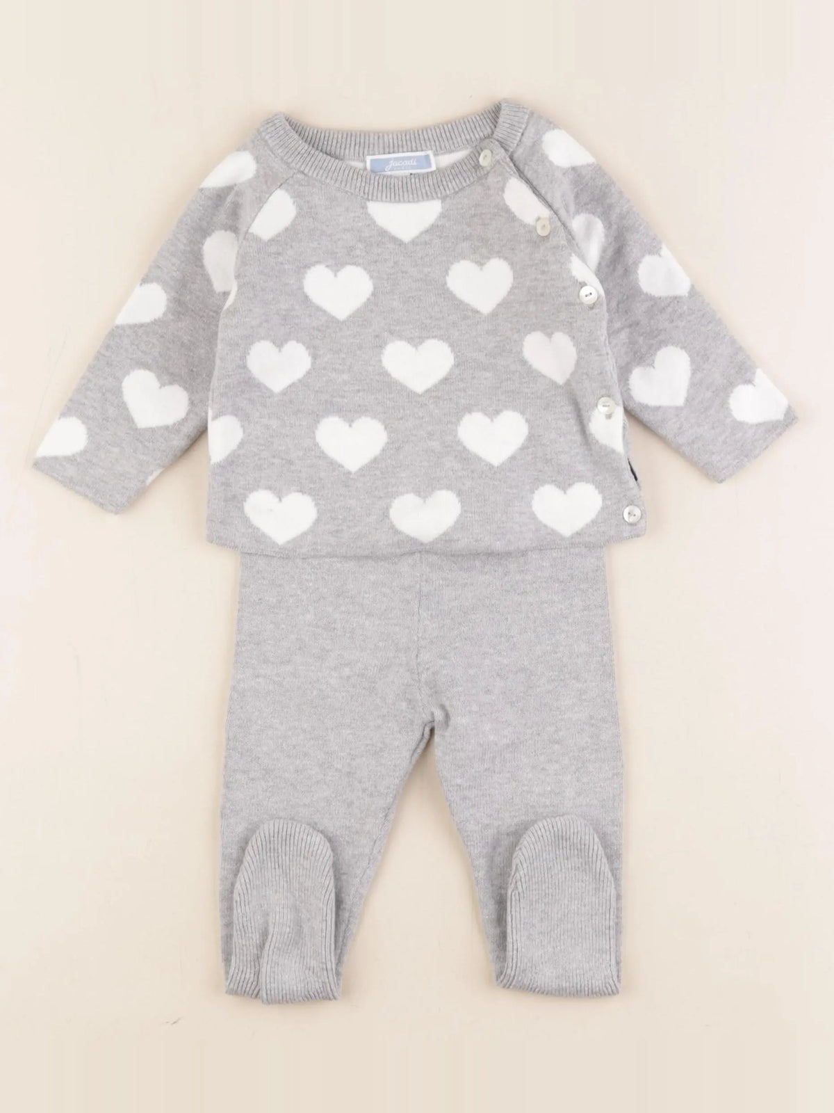 Jacadi - ensemble gris - 6 mois